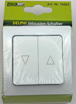 DELPHI Jalousien-Steuerung Hoch/Runter, Taster, inkl. Rahmen, UP, weiß