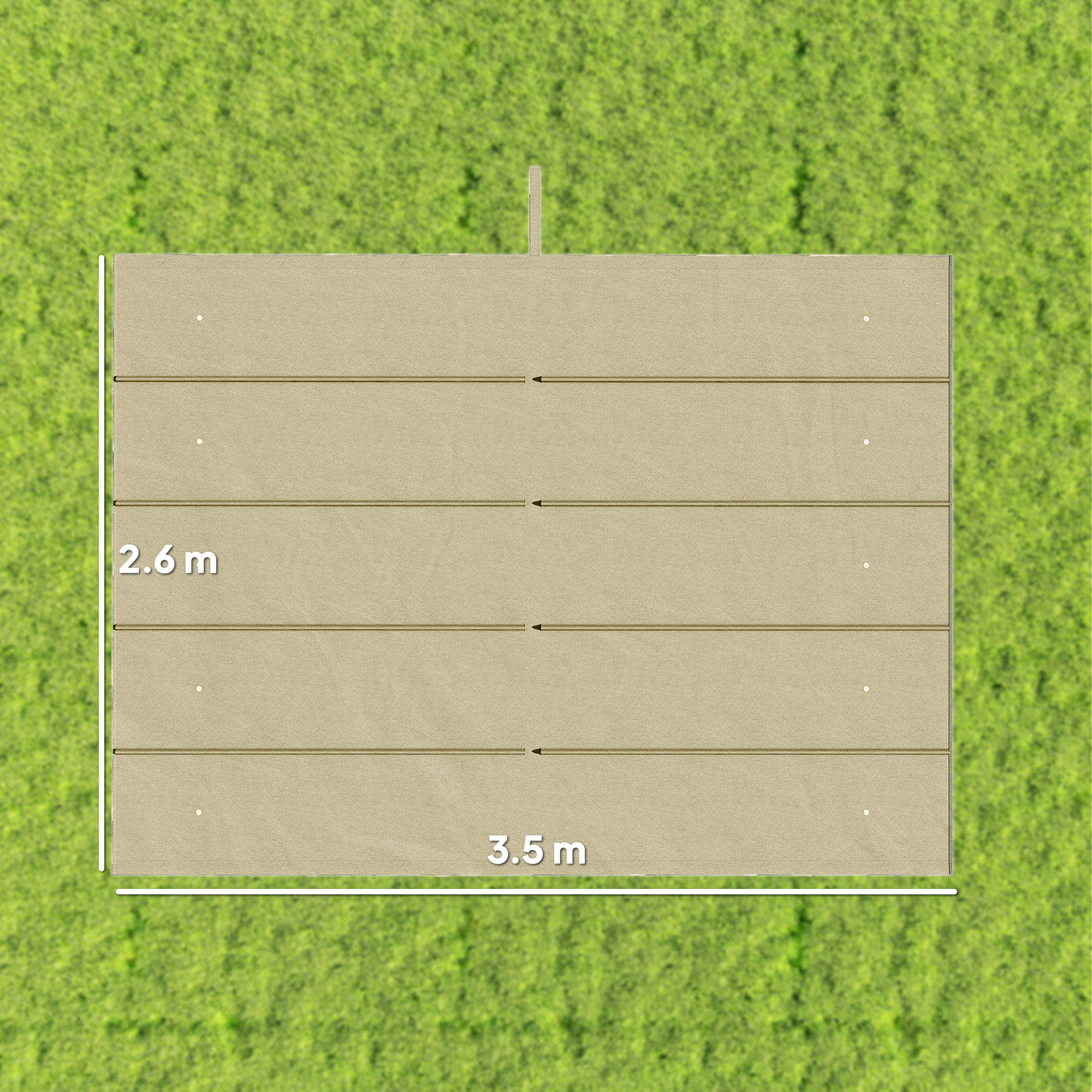 Ersatzdach für 4 x 3 m Pergola, einziehbar, mit Regenabflusslöchern, wetterfest, Polyester, Beige