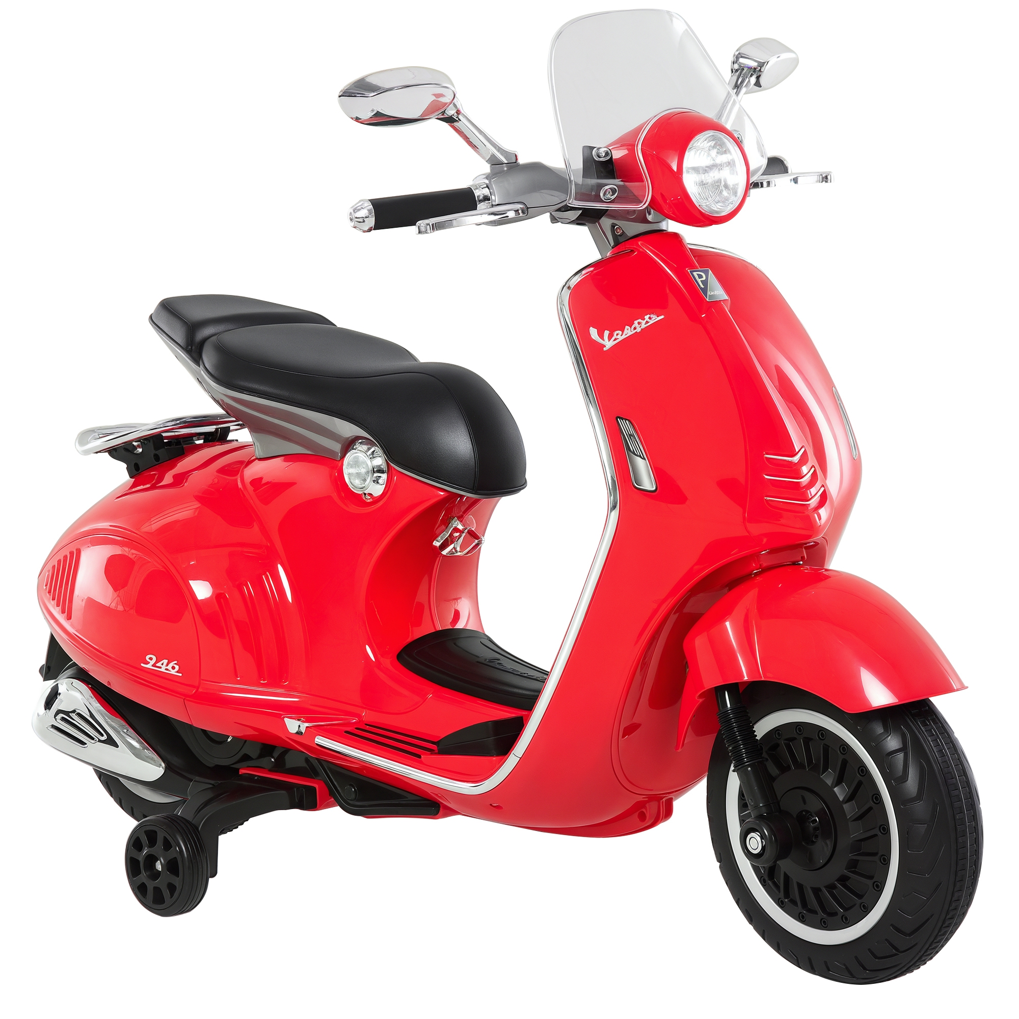 Elektro Kindermotorrad Elektromotorrad mit MP3, Musik, Scheinwerfer, Vor- und Rückwärtsgang, Kinder Elektro Motorrad für 3-6 Jahre Kinder, Rot