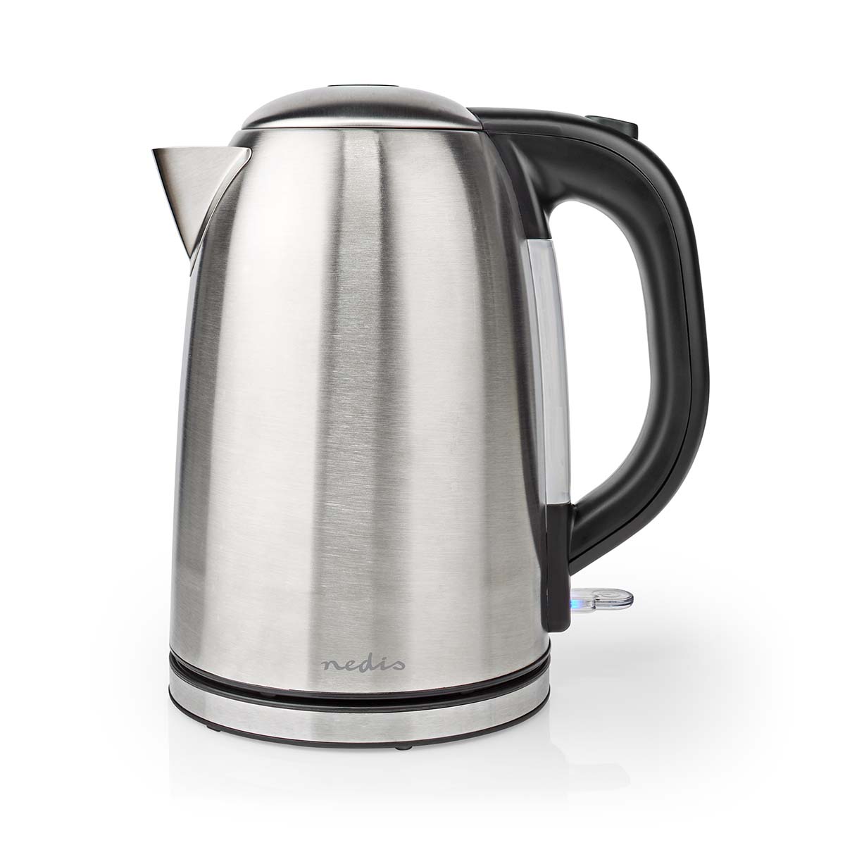 Wasserkocher | 1.7 l | Edelstahl | schwarz / Silber | Um 360 Grad drehbar | Verdecktes Heizelement | Strix Controller | Boil-dry protection
