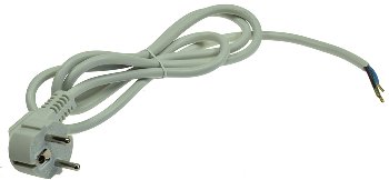 Netzkabel 1,5m, grau, 3x 0,75mm², Schutzkontakt-Stecker > blanke Enden