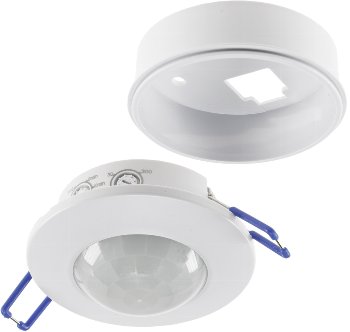 Decken-Einbau-Bewegungsmelder 360° FLAT, PIR, LED geeignet, 8m Detektion, 80x30mm