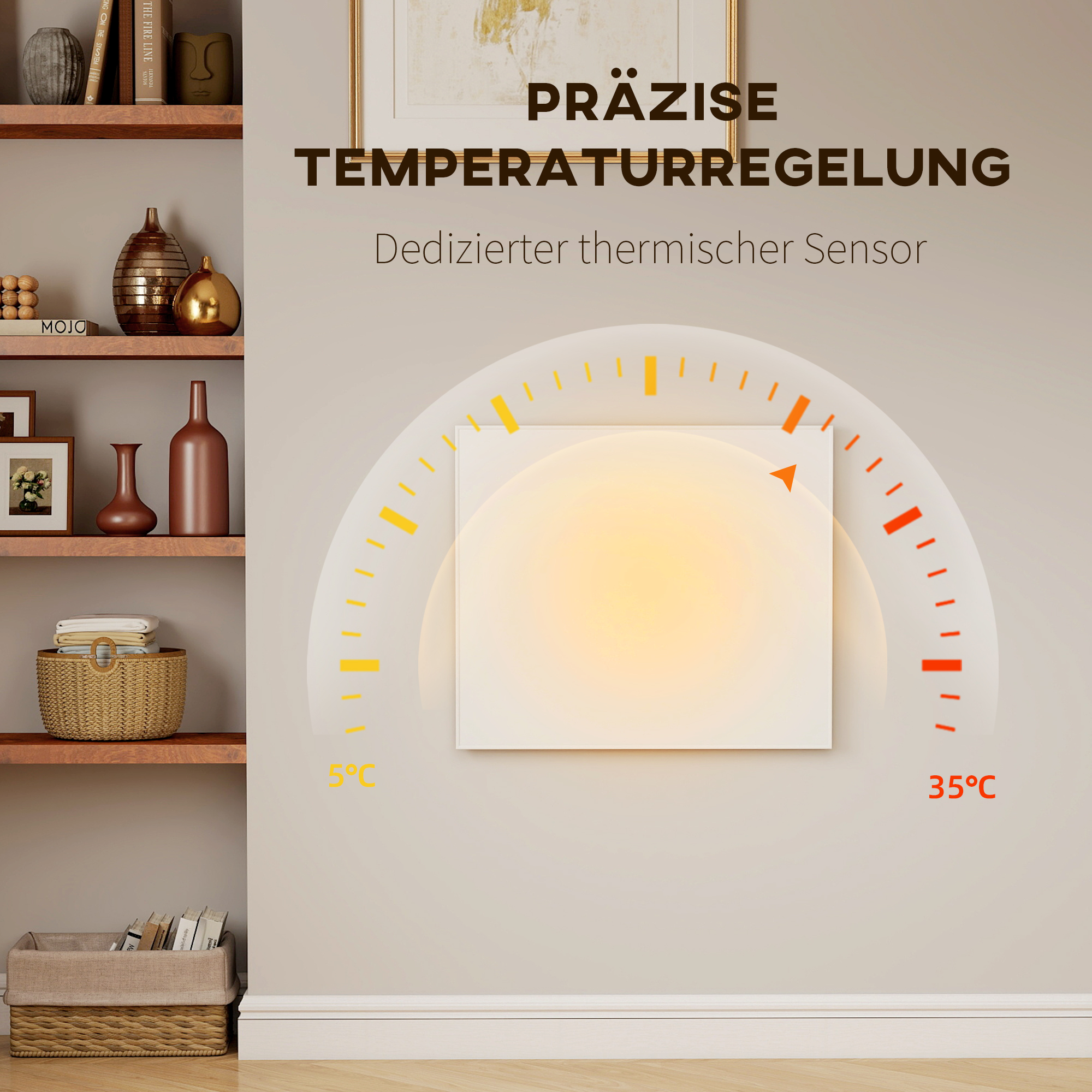 Elektrischer Heizer, Wandmontage, Infrarot-Heizung, energiesparend, Thermostat, Timer, Fernbedienung, Überhitzungsschutz