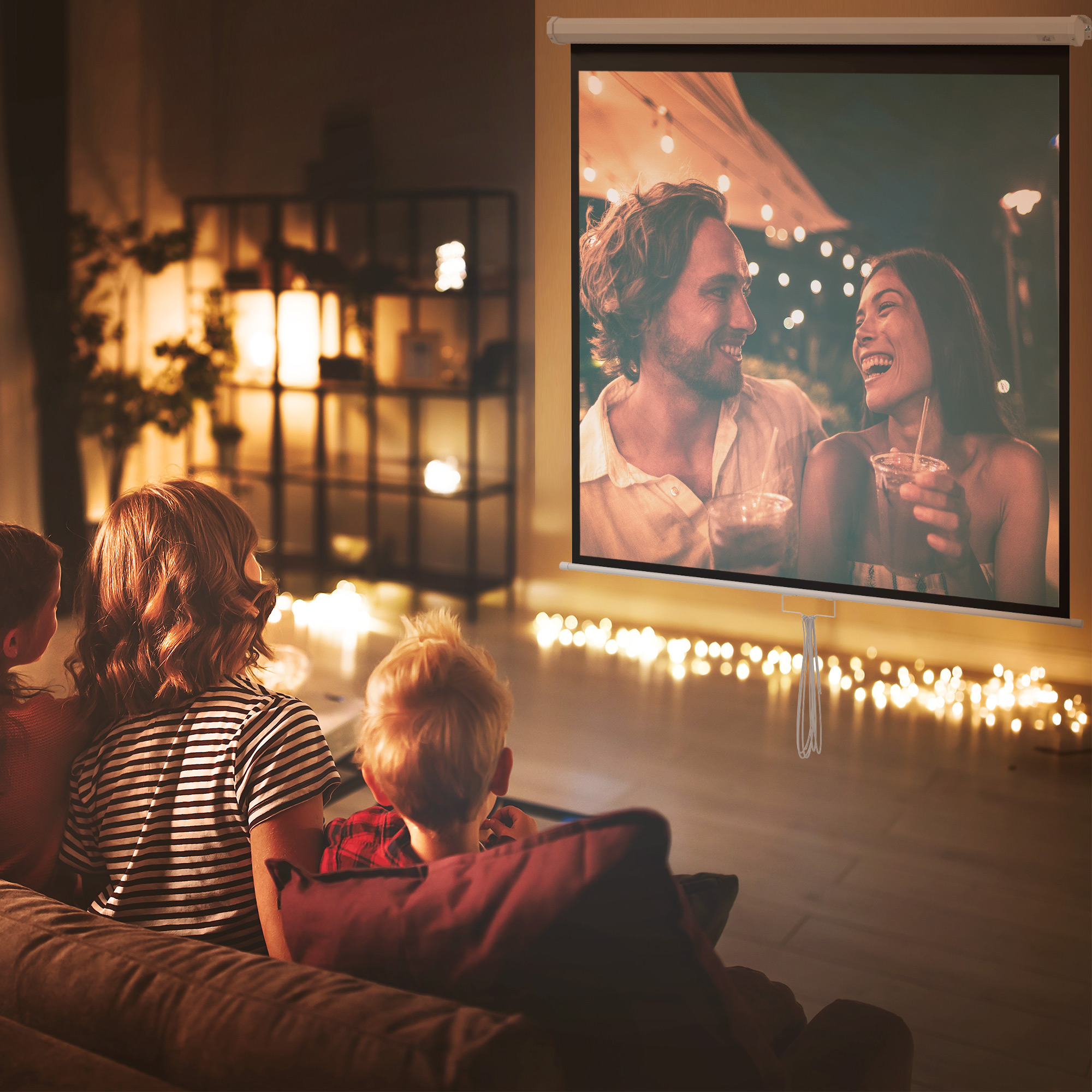 Beamer Leinwand 178 x 178 cm 99 Zoll 1:1 HD 4K Projektionsleinwand für Heimkino Büro-Präsentationen