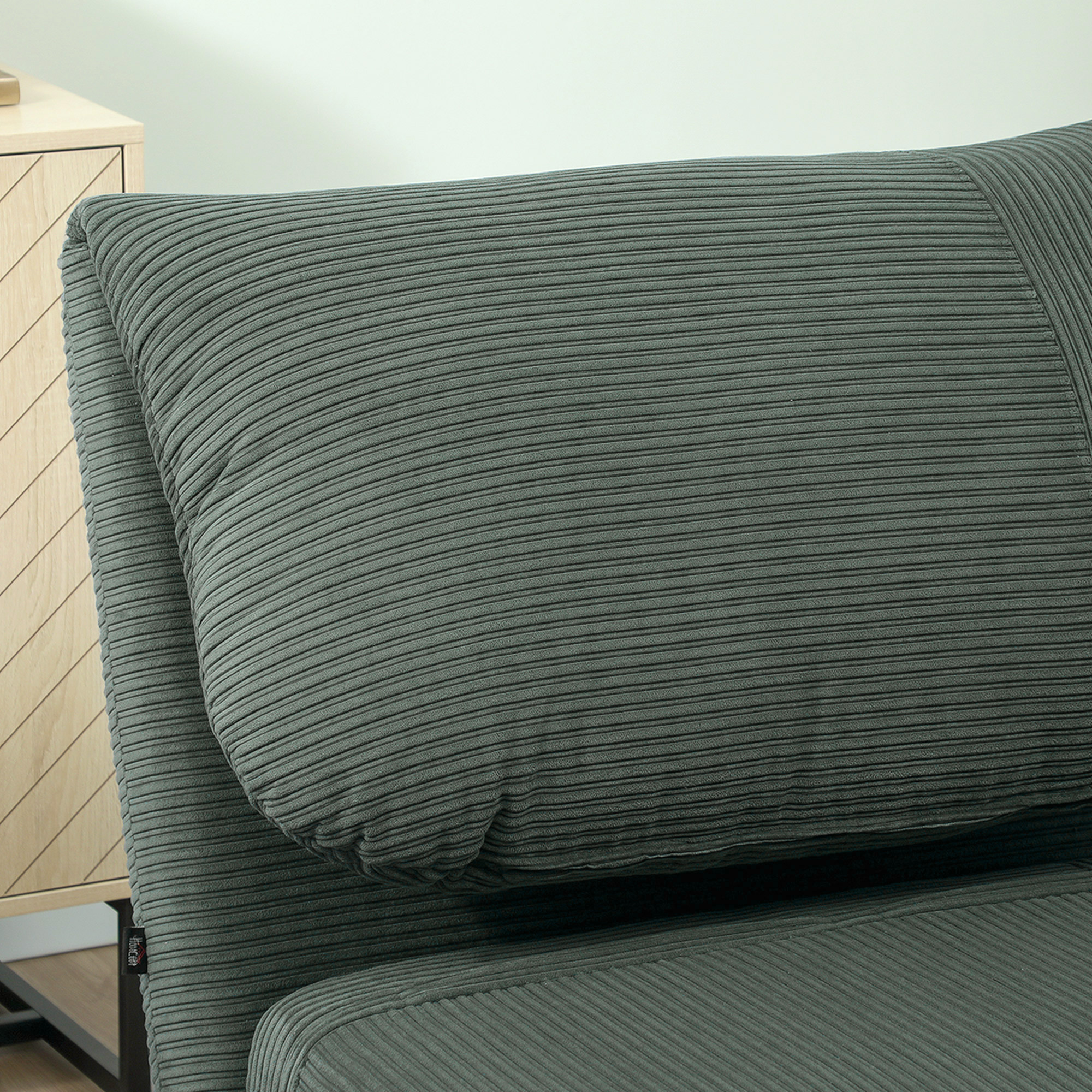 2-in-1 Schlafsessel Gästebett, verstellbare  Kopfstütze Cord-Optik 82 cm x 8 cm x 83 cm Grün