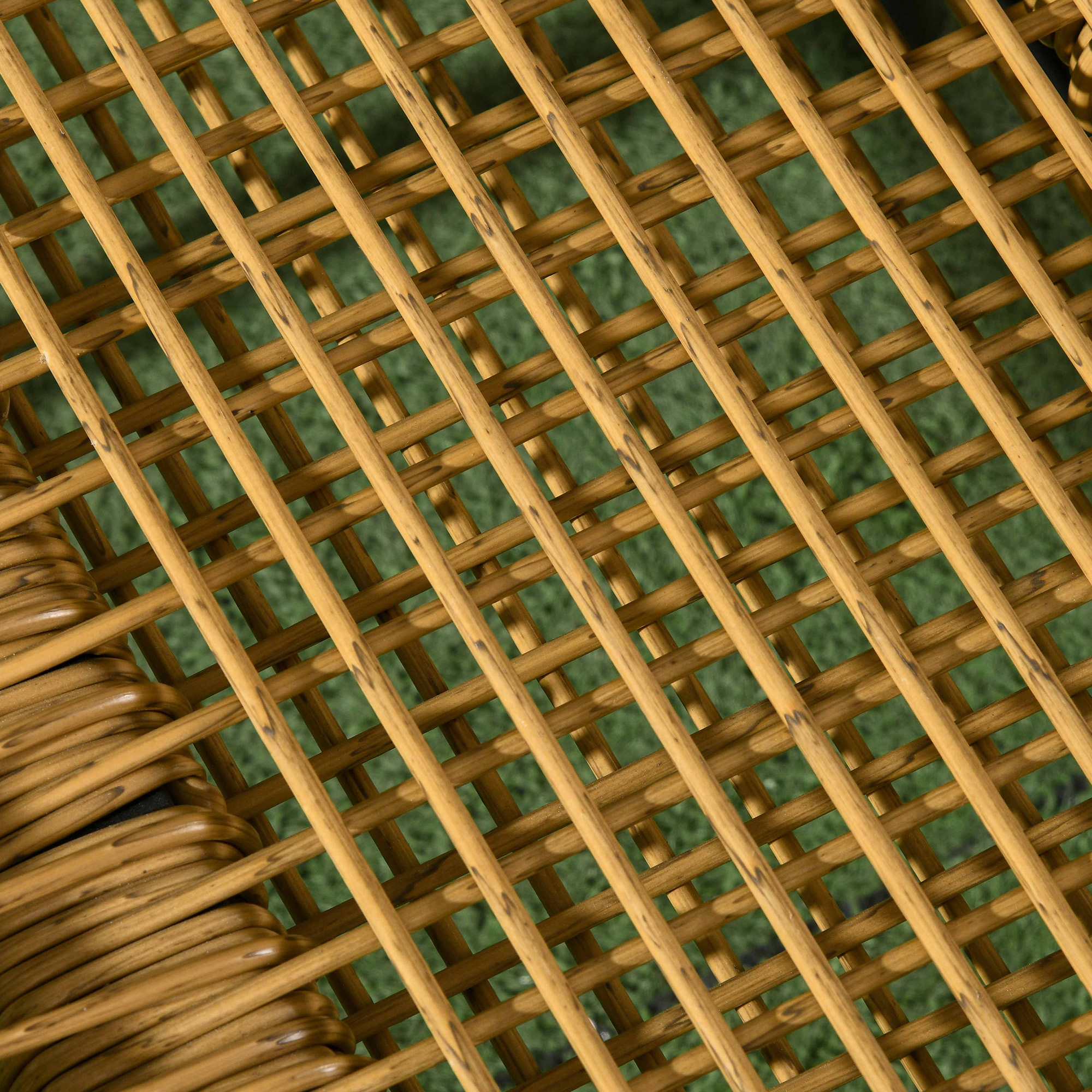 Polyrattan Gartenstuhl und Hocker, verstellbare Lehne, Hellbraun/Grau/Schwarz