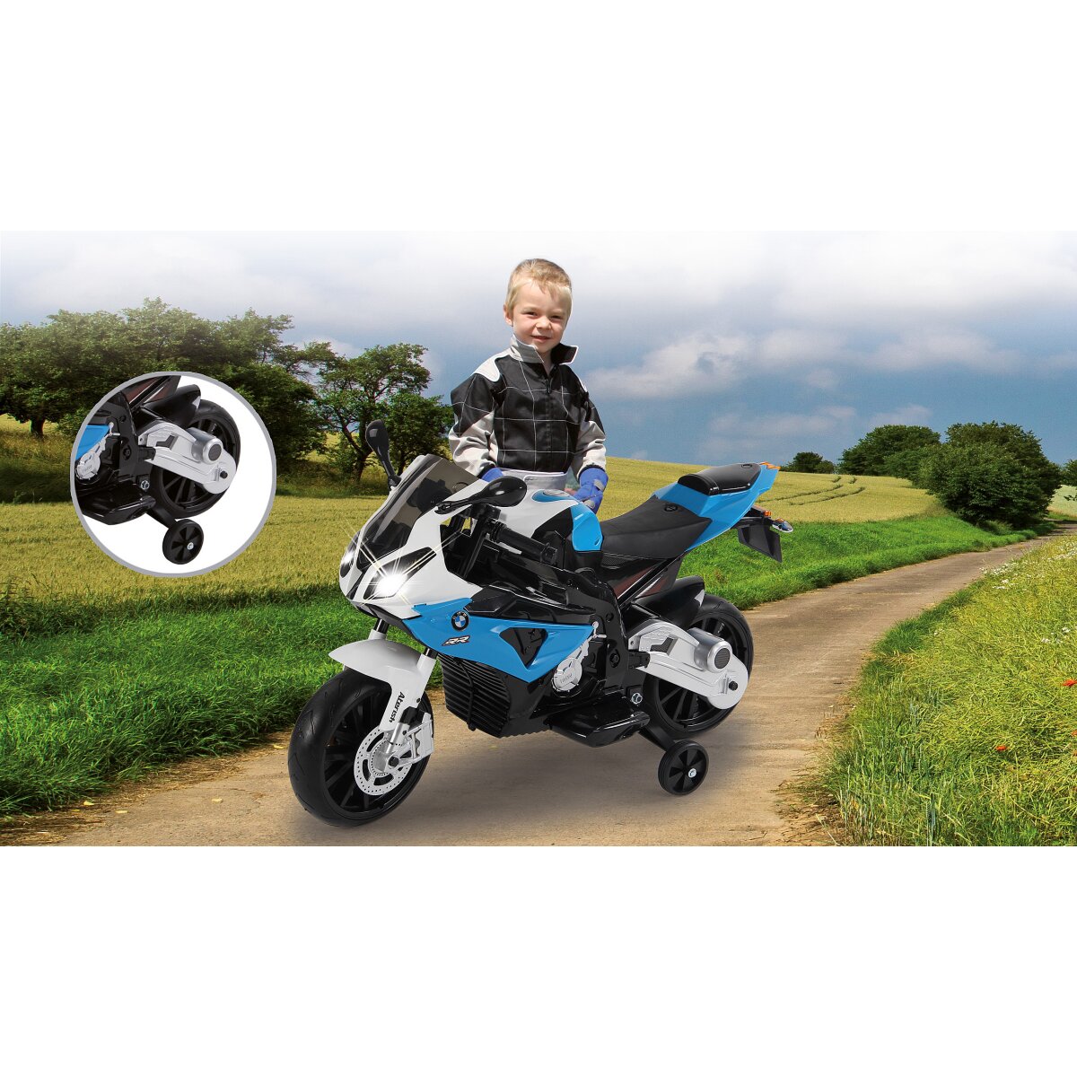 Kinderfahrzeug Motorrad BMW S1000RR blau