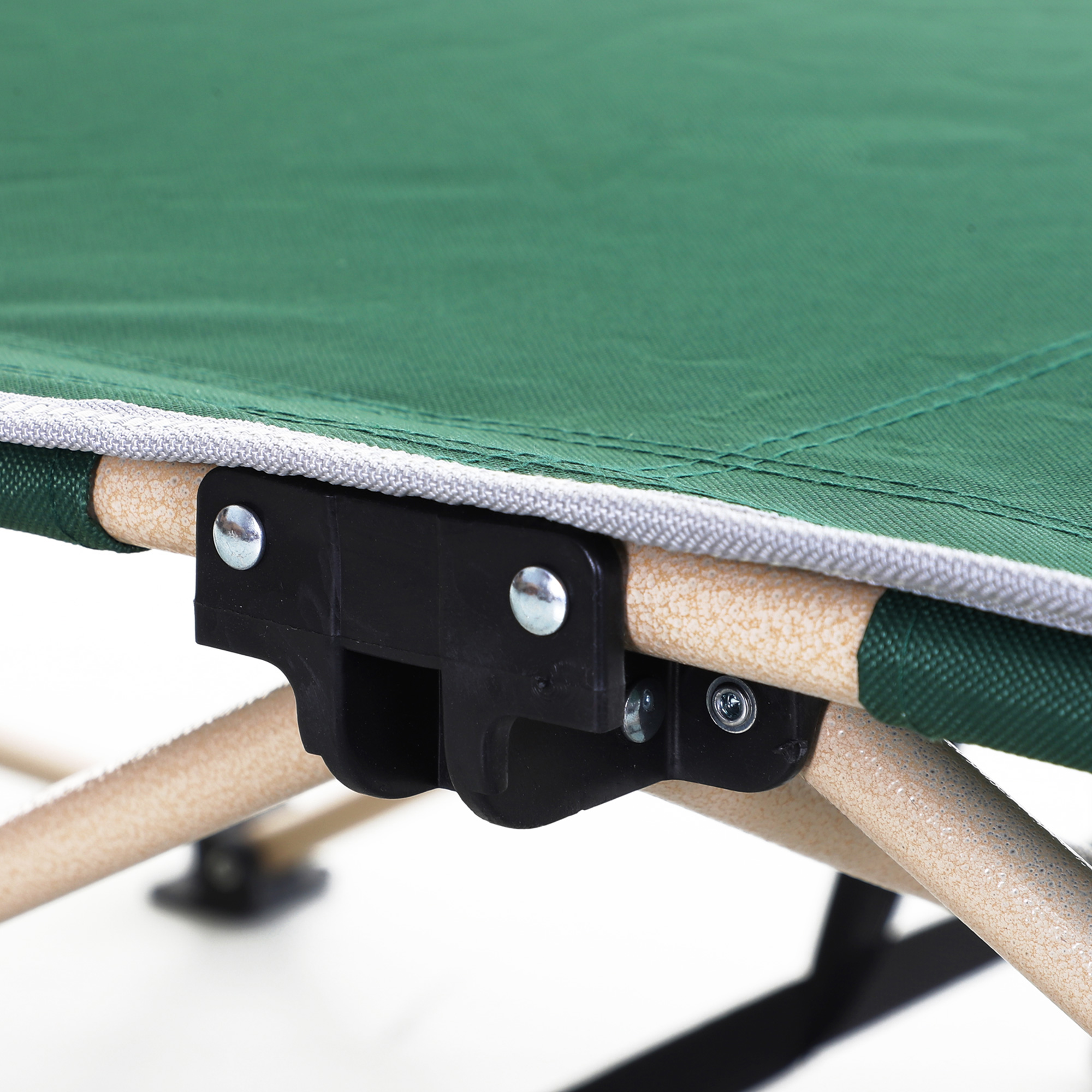 Feldbett, Camping-Bett, klappbar, wetterbeständig, ink, Tragetasche, 190 cm x 68 cm x 52 cm, Grün + Beige