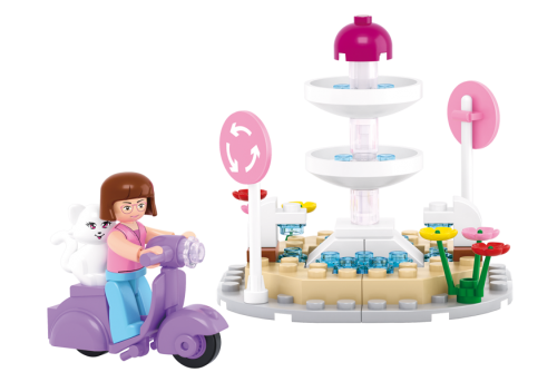 Sluban M38-B0519 - Girl's Dream - Mofa mit Springbrunnen