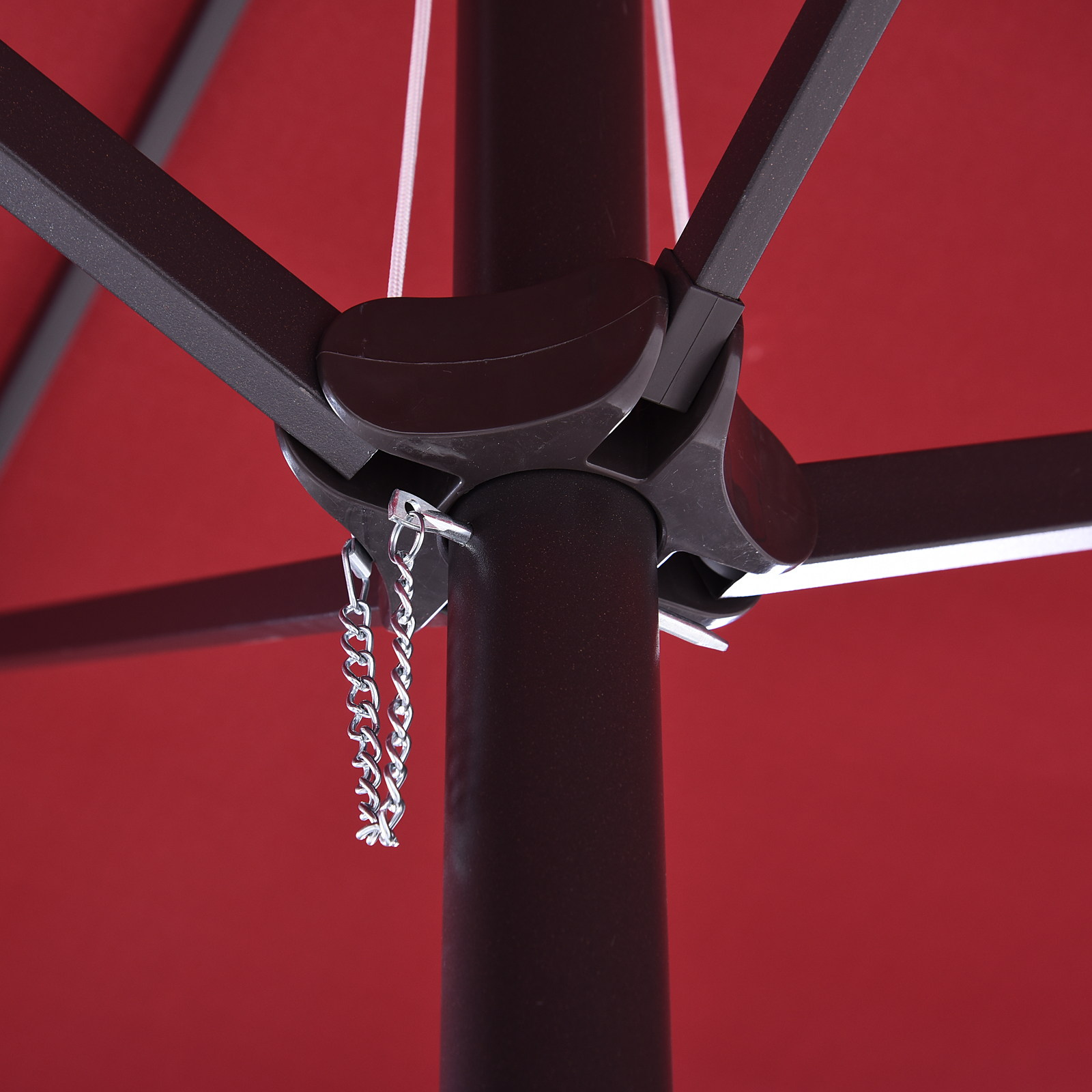 Doppelsonnenschirm 455 x 270 cm Gartenschirm mit Handkurbel oval stabil Metallstange Marktschirm Doppelsonnenschirm Terrassenschirm Sonnenschutz für Strand Balkon Terrasse Garten Weinrot