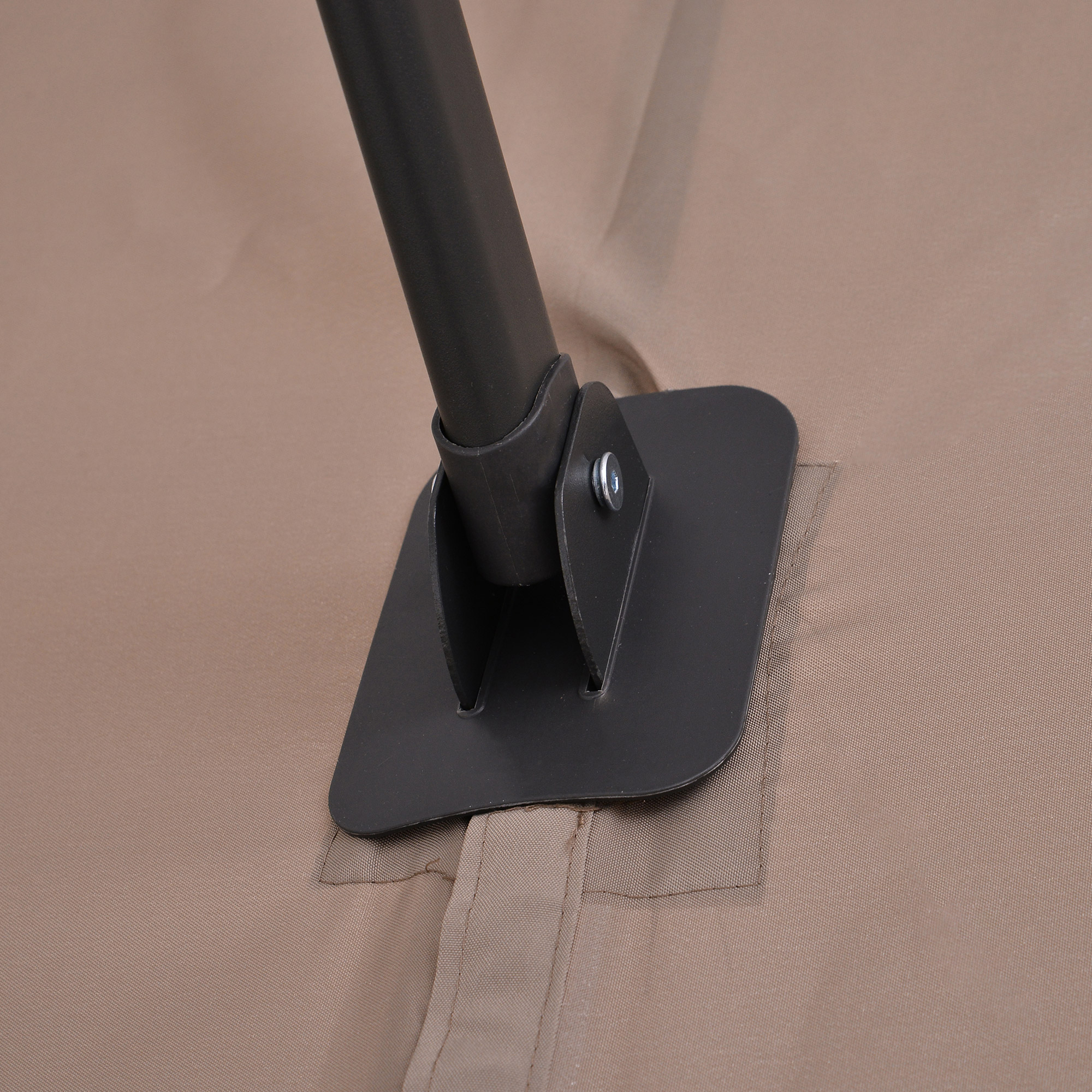 Doppelsonnenschirm Ampelschirm Doppelschirm mit Kurbel Verstellbarer Gartenschirm Sonnenschutz Metall Braun 440 x 270 x 250 cm