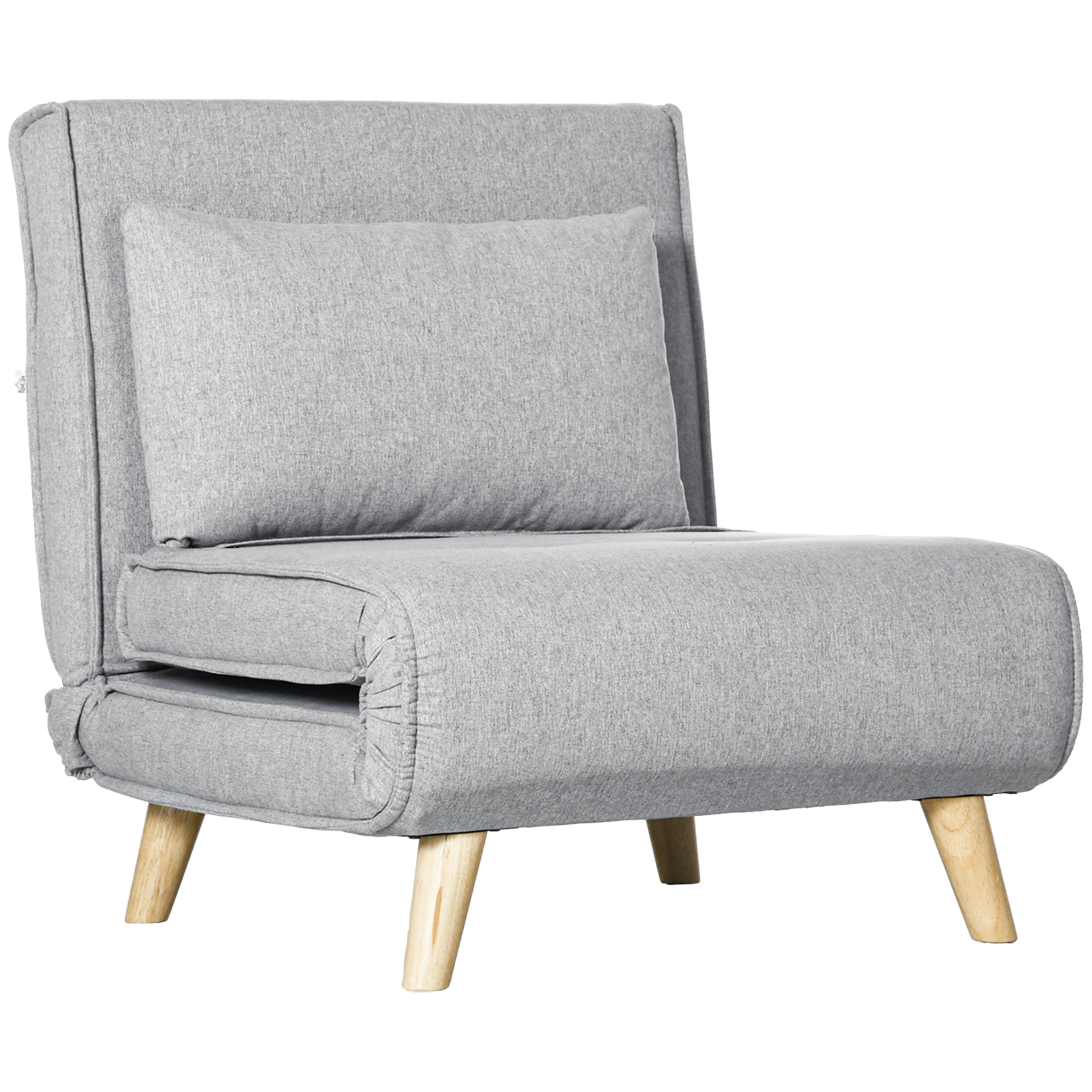 Schlafsessel, 6-stufig verstellbare Lehne, Leinenoptik, bis 150 kg, Hellgrau