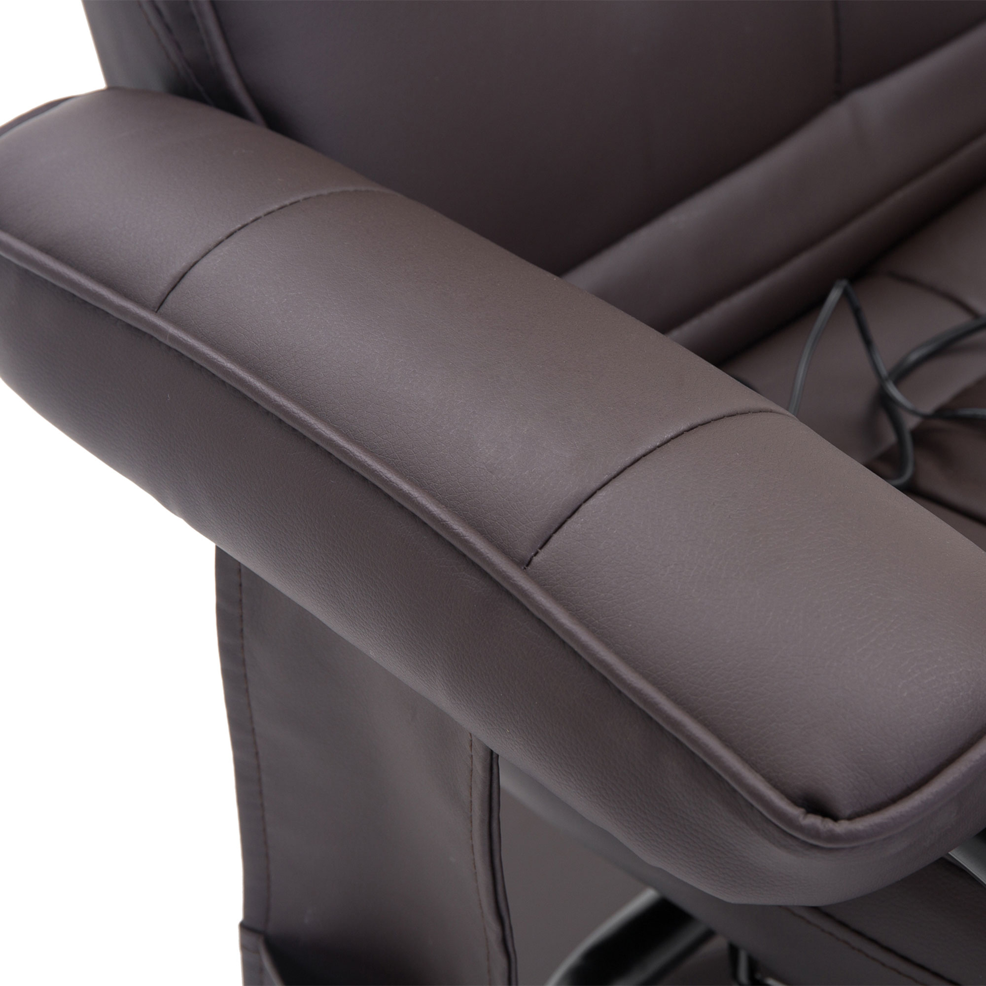 Massagesessel Relaxsessel, inkl, Fußhocker, 10 Vibrationspunkte, 1 Fernbedienung; 77 cm x 84 cm x 95 cm, Braun