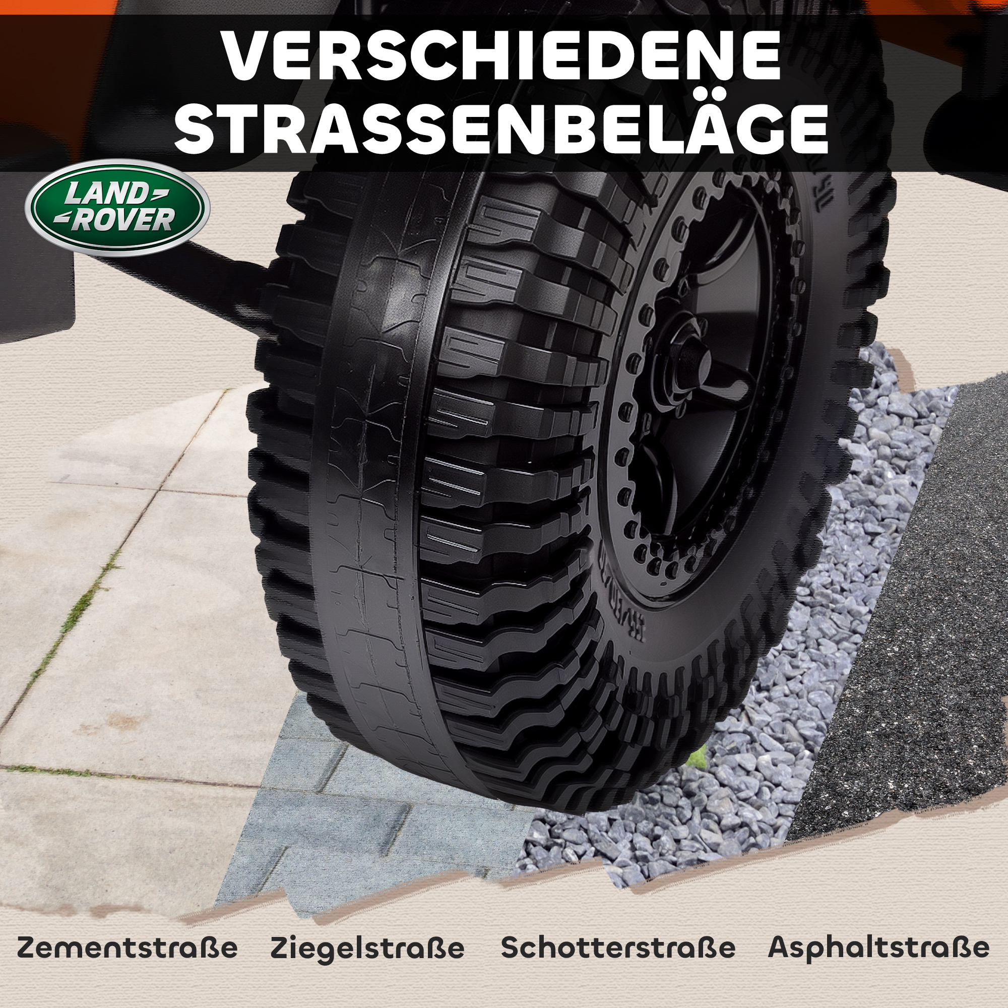 Kinder-Elektroauto, 12V Batterie-Betrieb, Fernbedienung, Musik-Funktion, Hupe, LED-Lichter, Orange