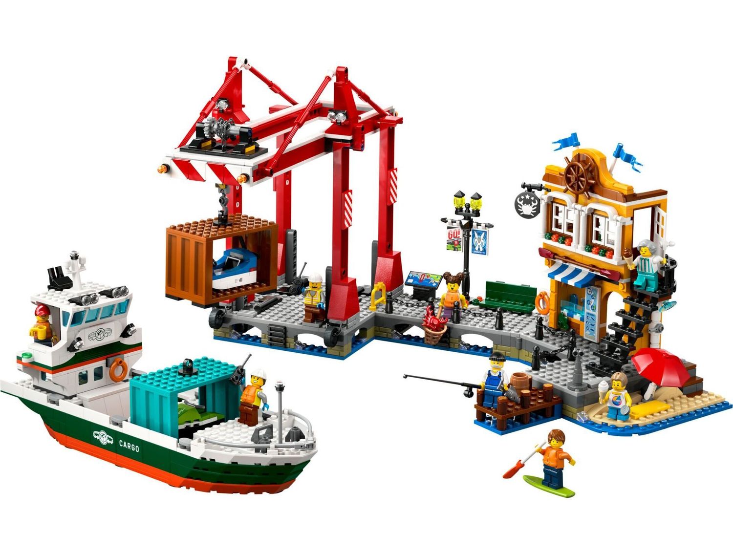 LEGO® 60422 - City - Hafen mit Frachtschiff (1226 Teile)