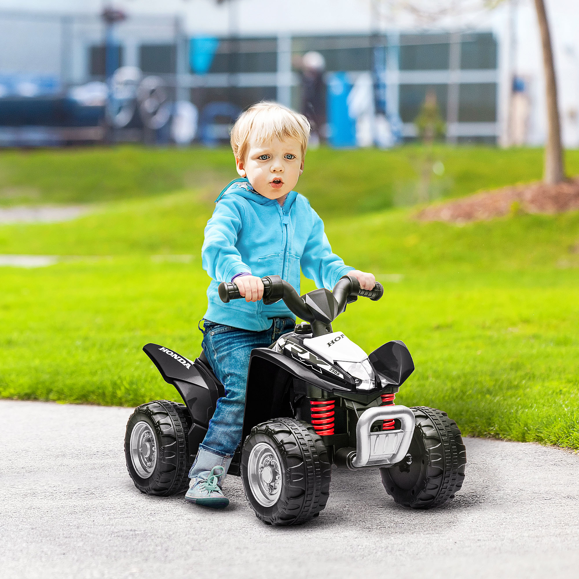 Kinderquad, 2,8 km/h, LED-Scheinwerfer, für 1,5-3 Jahre, schwarz, 65,5 x 38,5 x 43,5cm