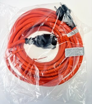 Verlängerungskabel 15m, IP44, Orange, H07RN-F 3G1,5 , Stecker / Kupplung
