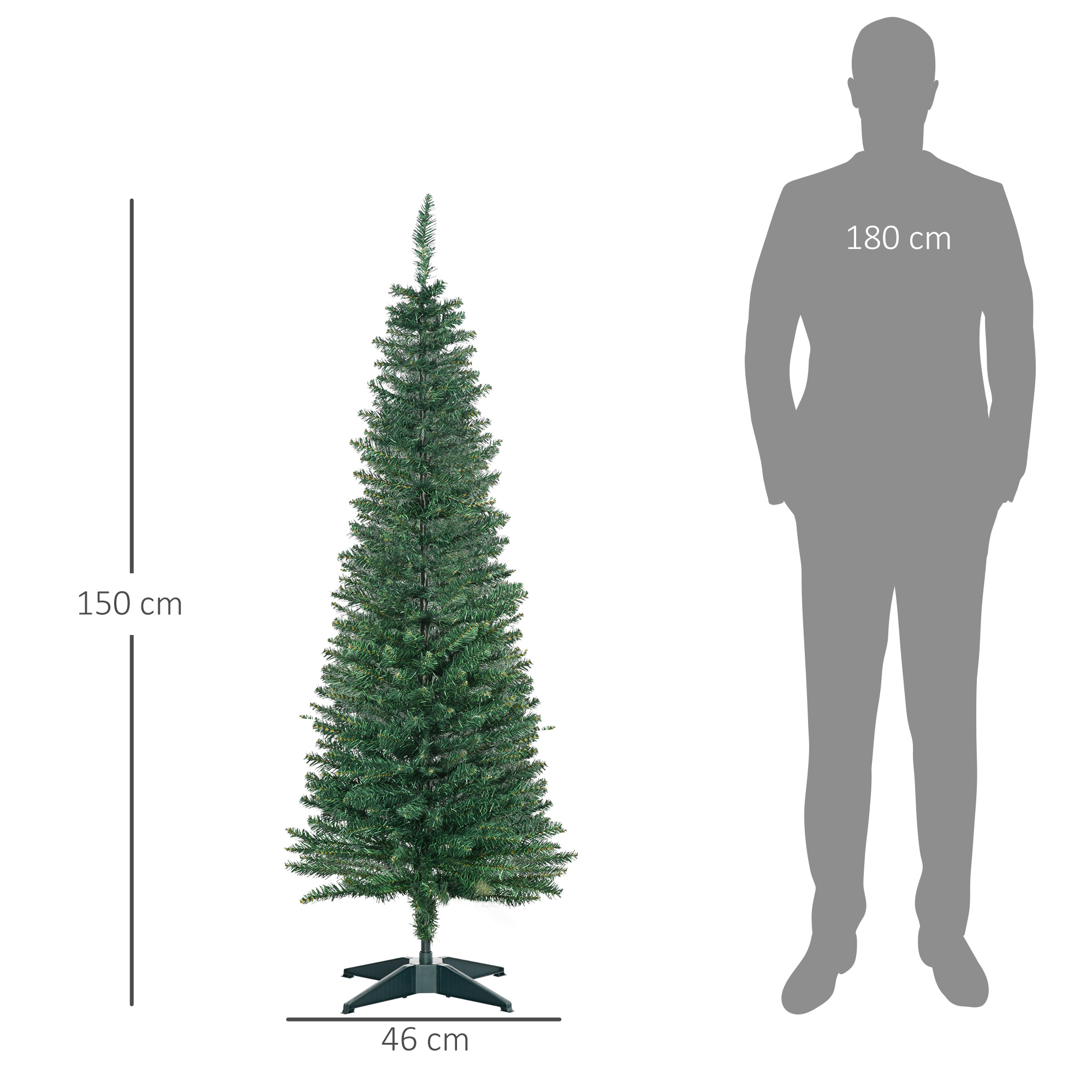 Weihnachtsbaum künstliche Künstliche Tanne Christbaum, inkl Ständer Weihnachtsstern 1,5 m, Grün
