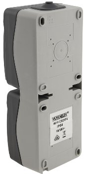 NUQUI Feuchtraum Doppel-Steckdose verti., IP54, Aufputz, 250V~/ 16A