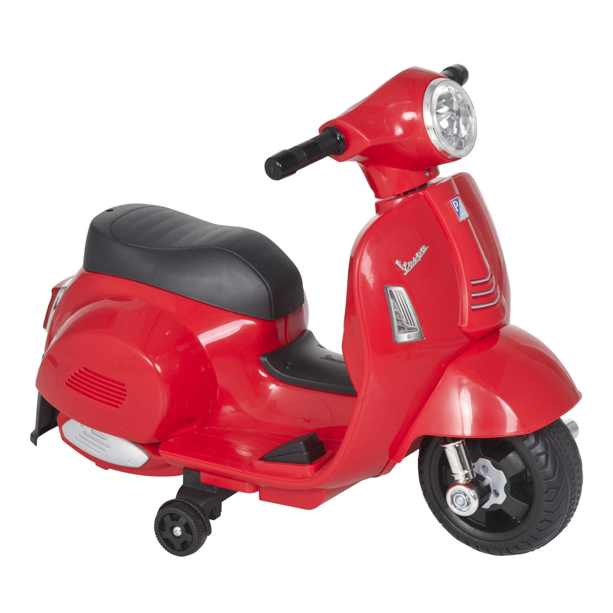 Elektro Kindermotorrad Vespa Elektromotorrad mit LED-Licht, Sound, Kinder Elektro Motorrad für Kinder von 18-36 Monate Rot