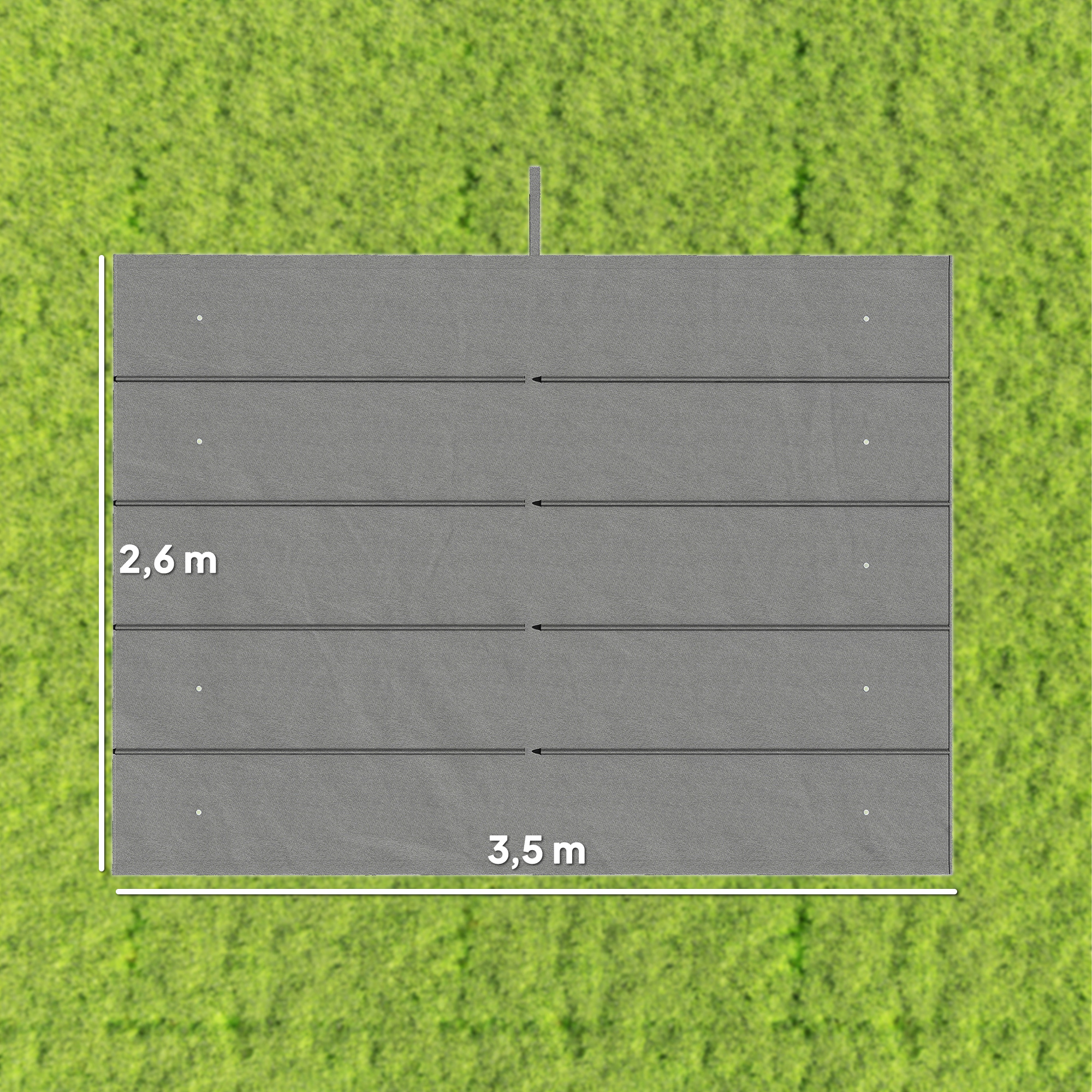 Ersatzdach für 4 x 3 m Pergola, einziehbar, mit Regenabflusslöchern, wetterfest, Polyester, Hellgrau