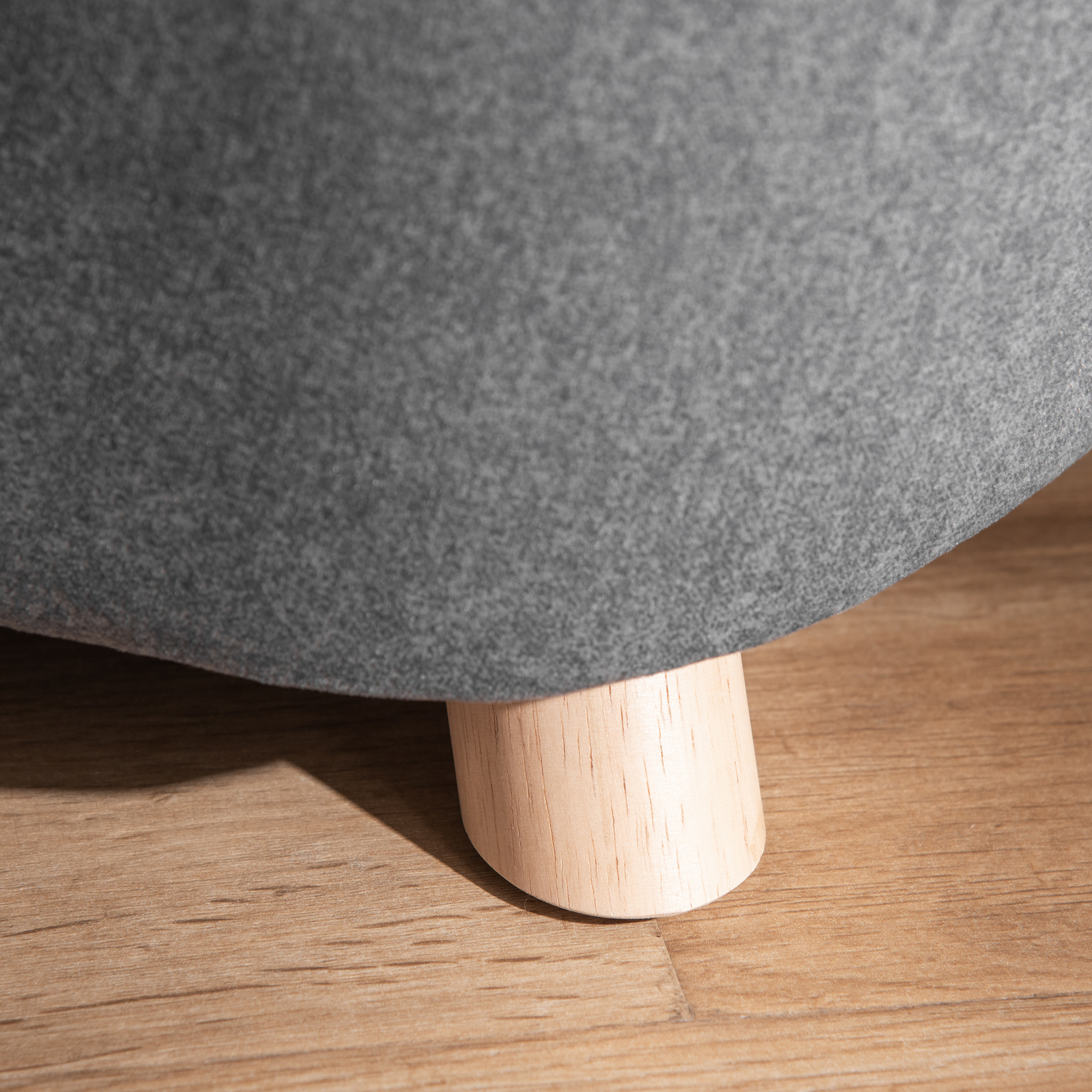 Haustiersofa Hundematte Hundebett Hundesofa Hundecouch Katzen Sofa mit Kissen Rückentasche Plüsch Schaumstoff Kiefernholz Dunkelgrau 70 x 47 x 30 cm