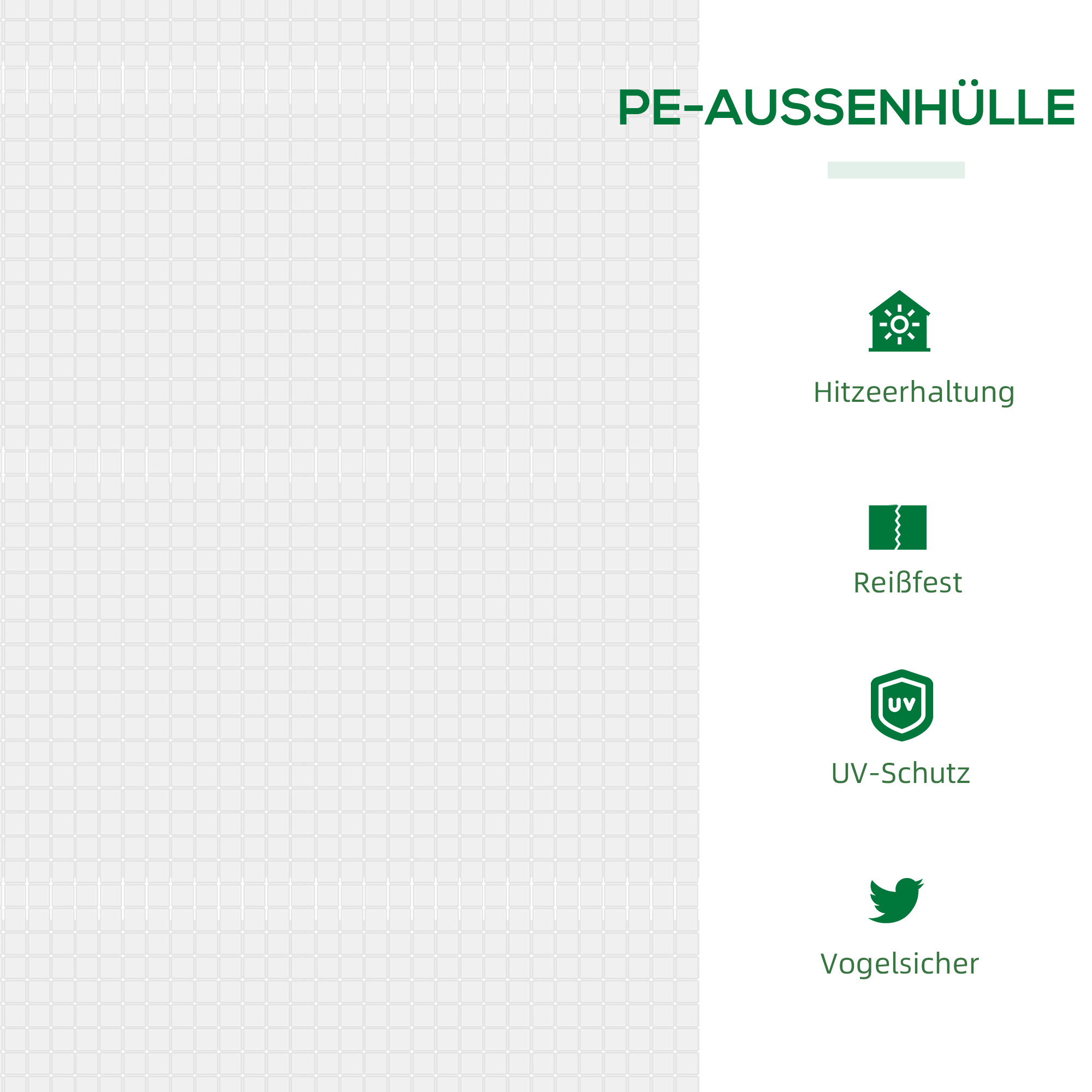 Gewächshaus mit Fernster, PE-Gitterfolie, Foliengewächshaus aus Stahl, Treibhaus für Balkon, Garten, Tomatenhaus 120x60x60cm, Tomatengewächshaus für Gemüse, Blumen, Pflanzen, Weiß