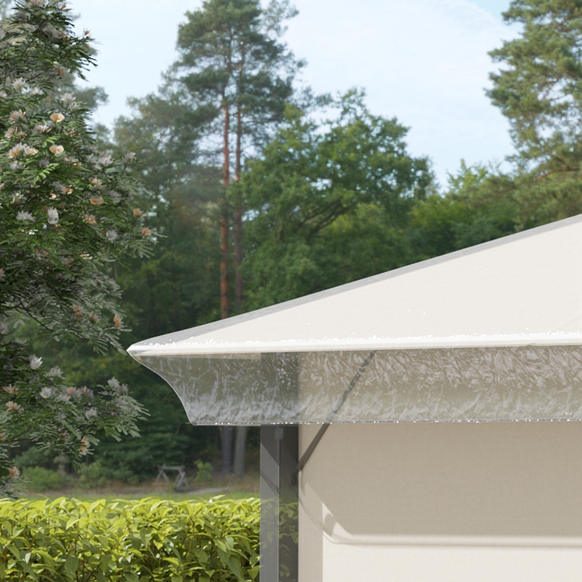Pavillon-Regenabdeckung, Gartenpavillon-Schutz, windfest, wasserfest, Kunststoff-Plane, 300L x 300B x 80H cm