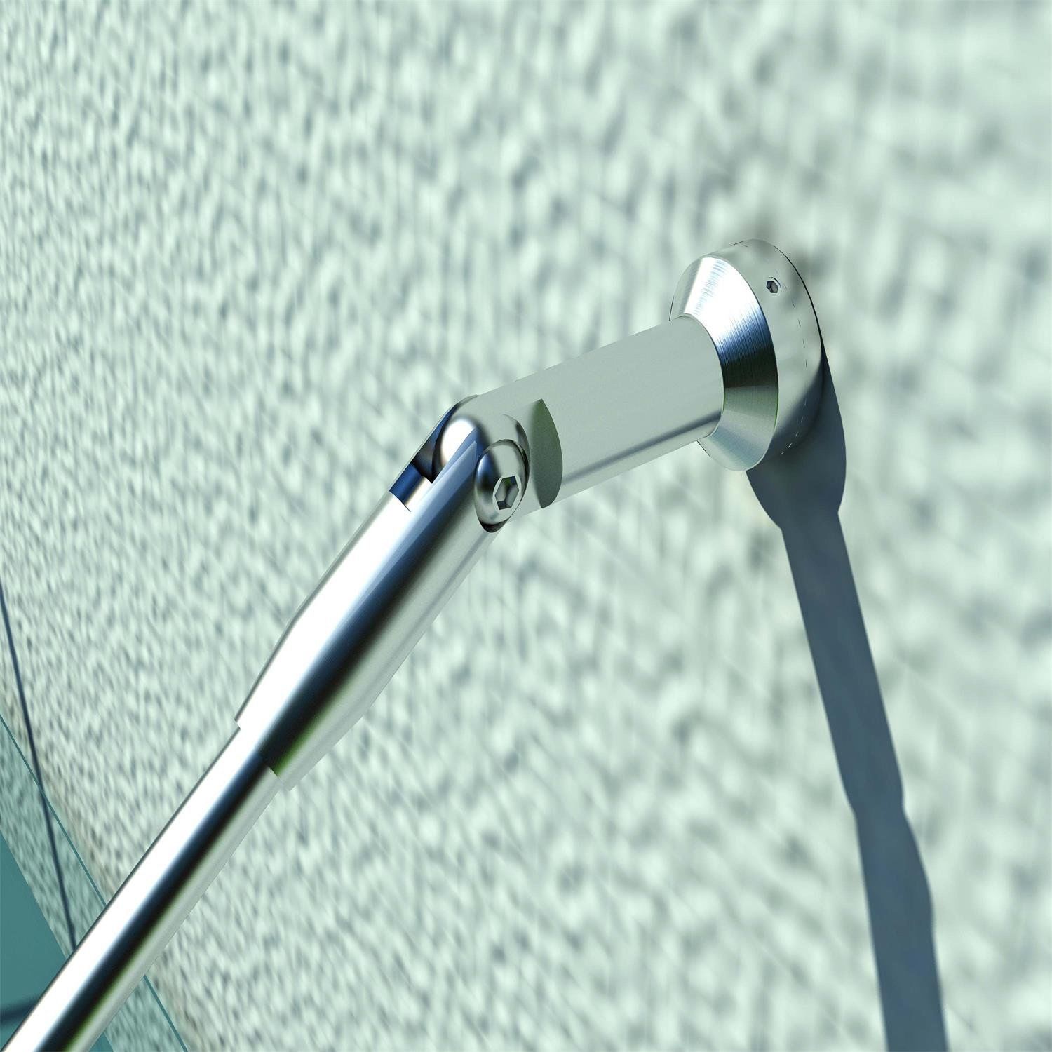 Vordach Glasvordach Türvordach, gehärtetes Glas, 304 Edelstahl Klarglas 150 x 90 cm