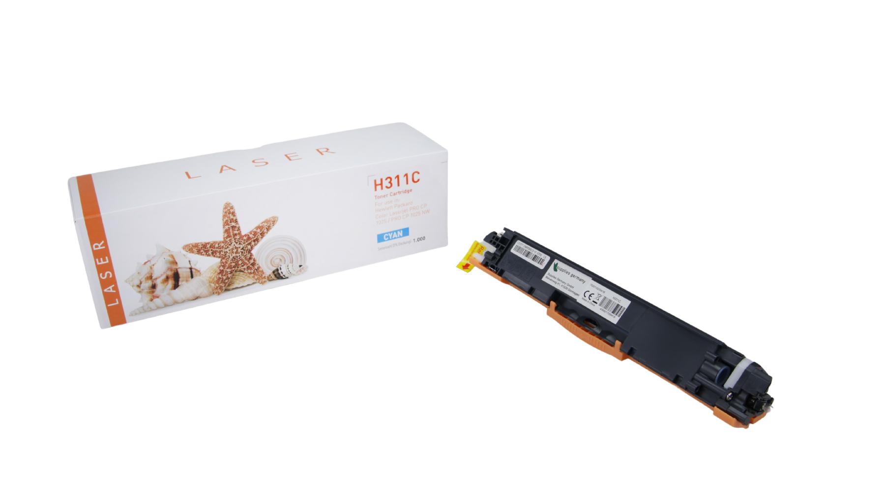 CE311C alternativ Toner cyan für HP / CE311A / 126A / 1.000 Seiten