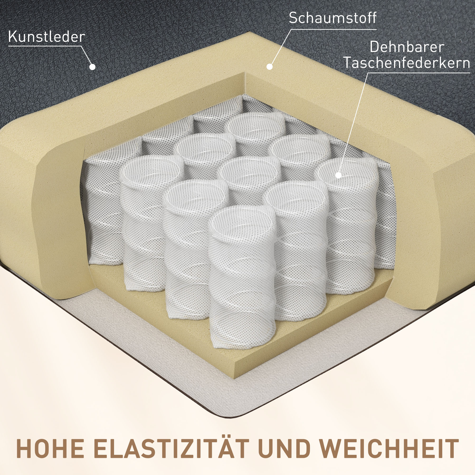 Massagesessel mit 8 Vibrationsköpfen, Relaxsessel, verstellbare Rückenlehne + Fußstütze, Schwarz