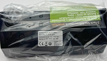 3-fach Steckdosenblock, anthrazit, 250V~/ 16A, Aufbaumontage