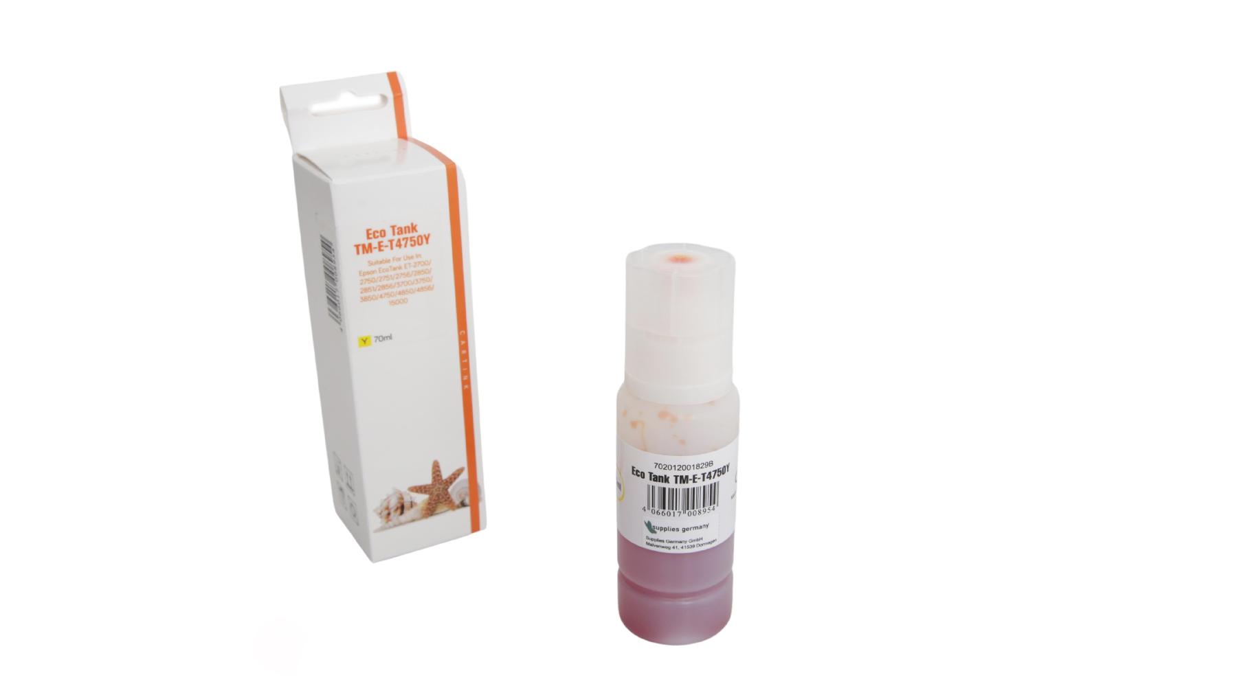 T4750Y Eco Tank Nachfüllflasche gelb für Epson / C13T03R440 / 70ml