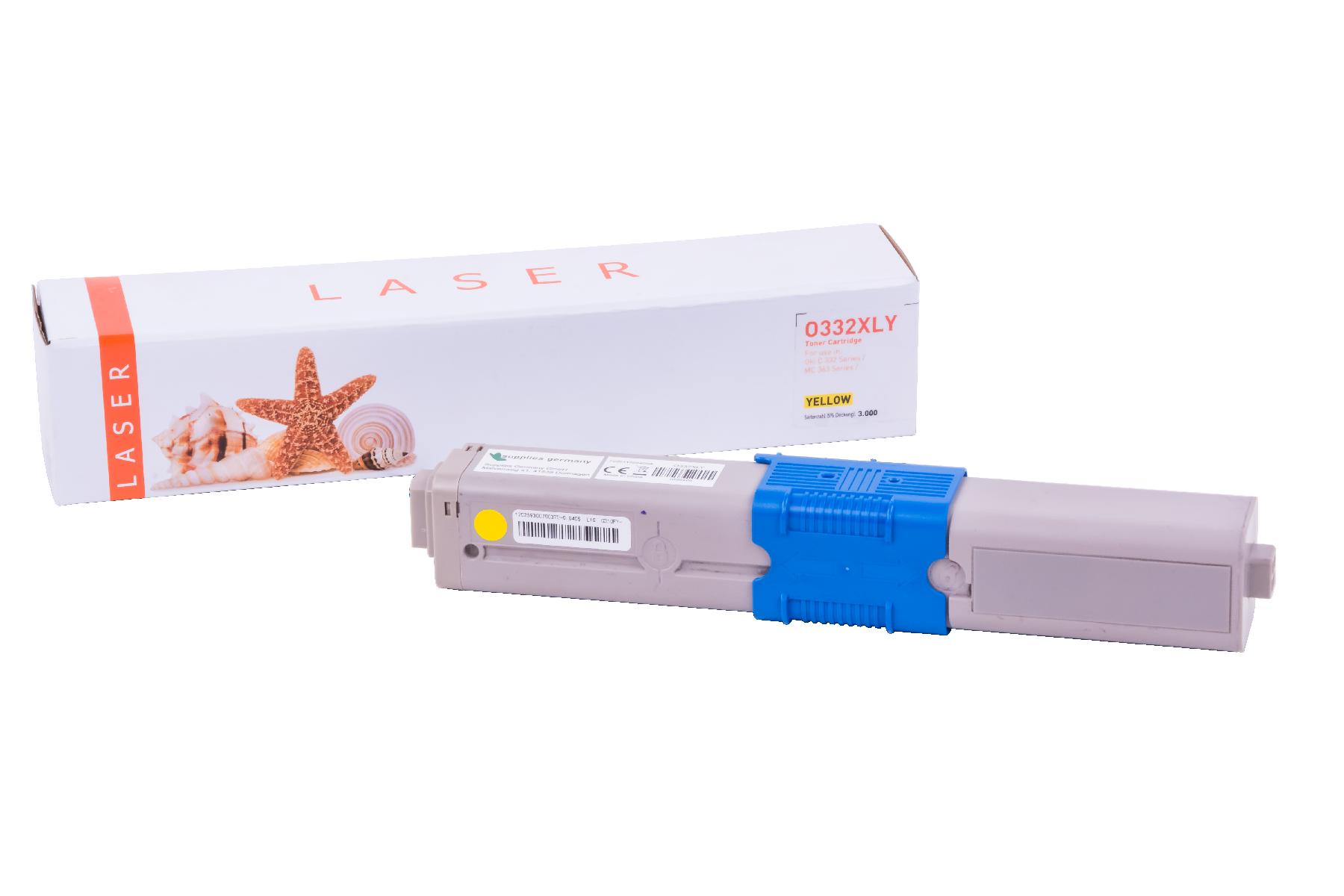 C332XLY alternativ Toner gelb für Oki / 46508709 / 3.000 Seiten