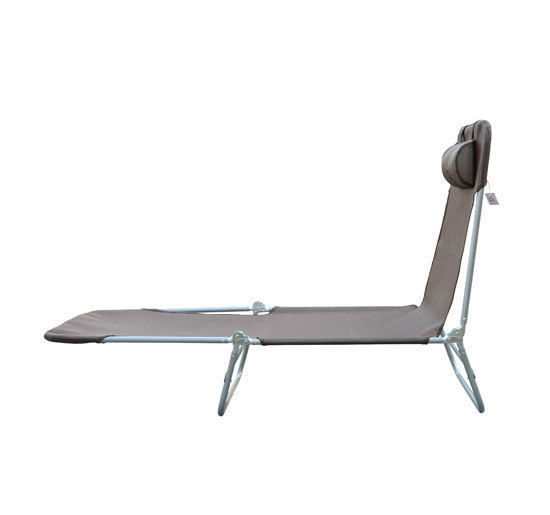 Sonnenliege klappbar Gartenliege mit Kopfkissen Liegestuhl verstellbar mit 5-Fach Campingliege bis 120kg belastbar für Garten, Balkon und Pool geeignet, 4 Farben(Braun)