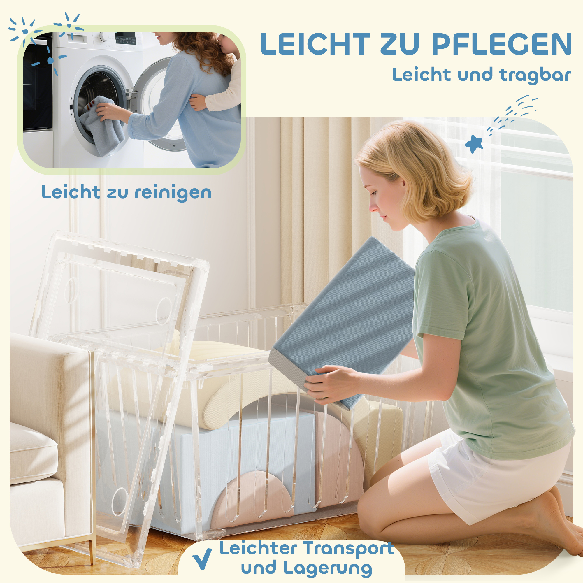 5er-Set Schaumstoff-Kletterblöcke, Cordbezug, leichtes Gewicht, zum Bauen, Krabbeln, Klettern, Bunt