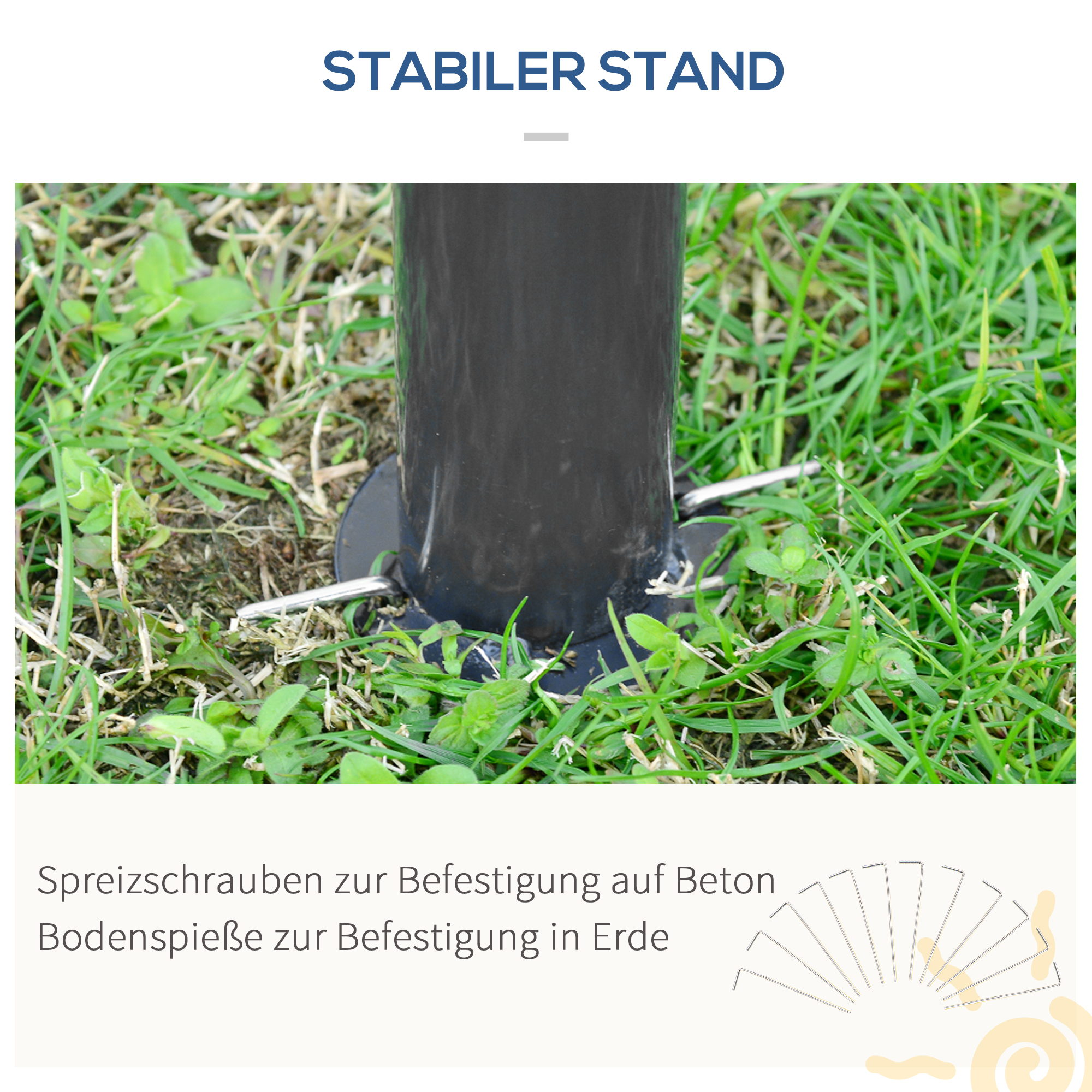 Pavillon, Partyzelt, mit Fliegennetzen, Winddach, bis 15 Personen, dunkelgrau, 3 x 6 x 3 m