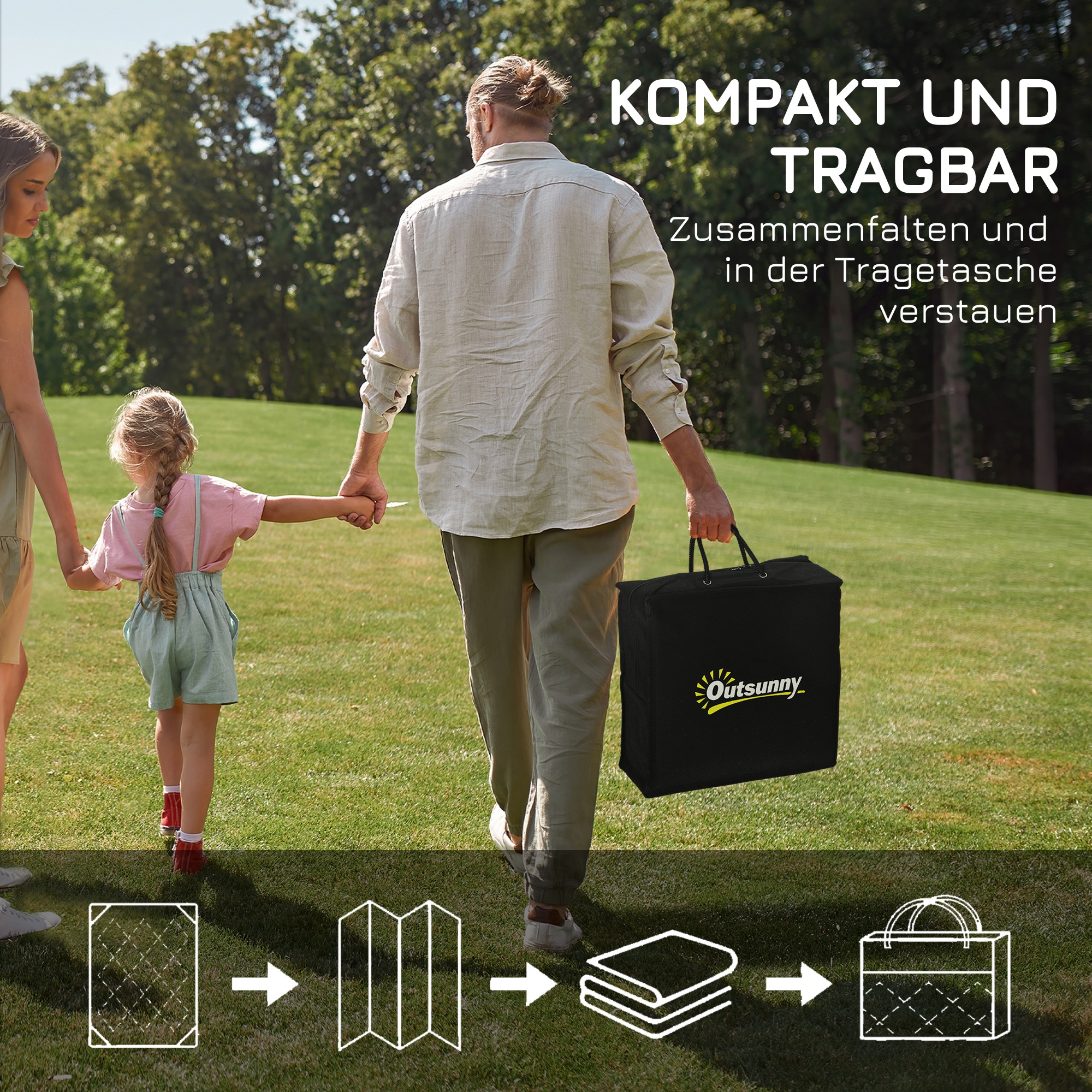 Outdoor Wendeteppich, wasserfest, Blattmuster, 182x274cm, Grau/Weiß