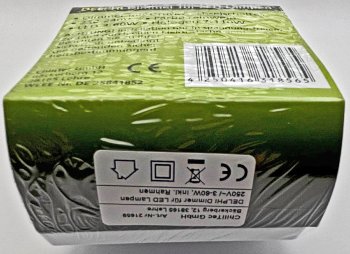 DELPHI Dimmer für LED Lampen, 250V~/ 3-60W, inkl. Rahmen, UP, weiß