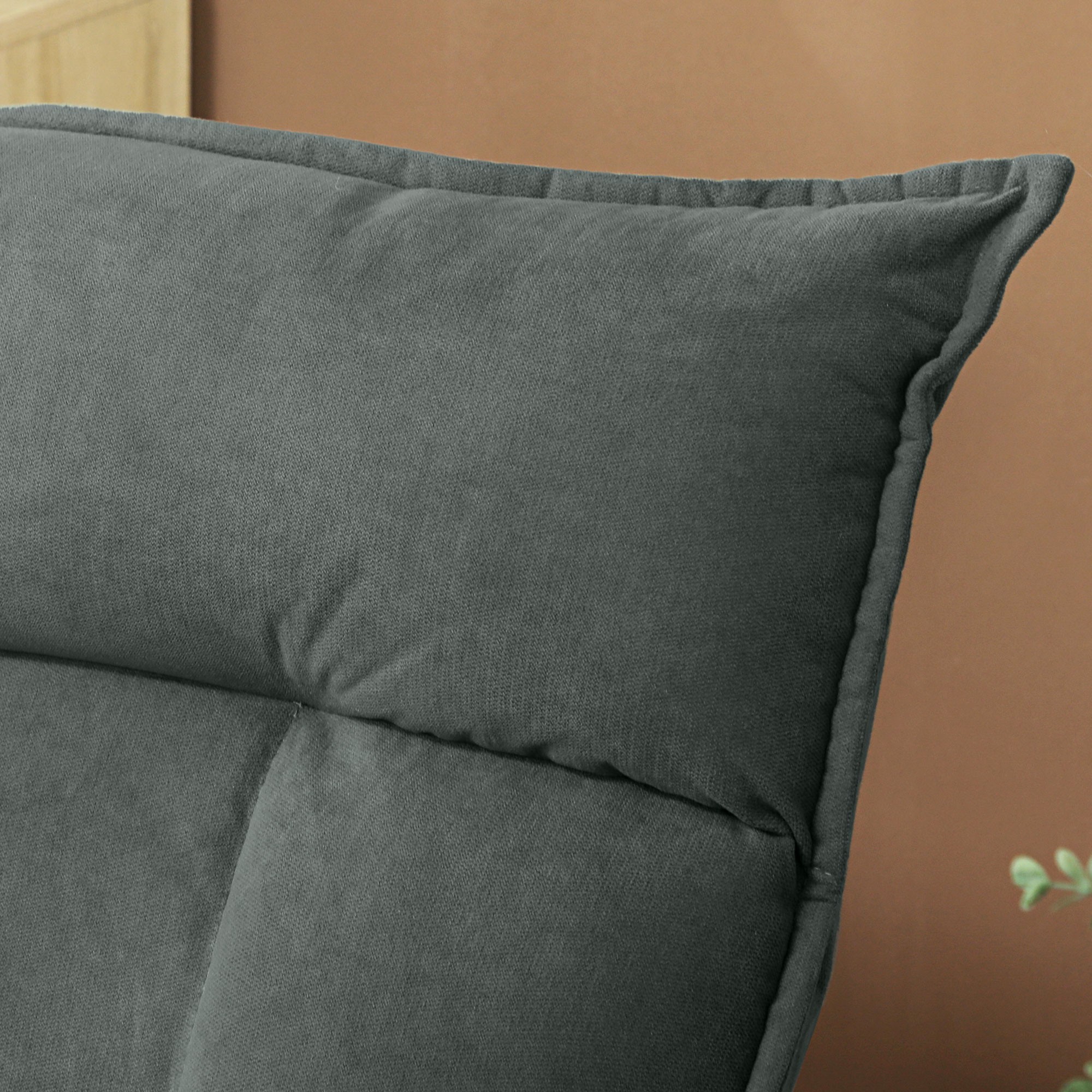 Bodensessel mit 5-fach verstellbarer Rückenlehne, drehbar, moderner Polsterstuhl, Dunkelgrau