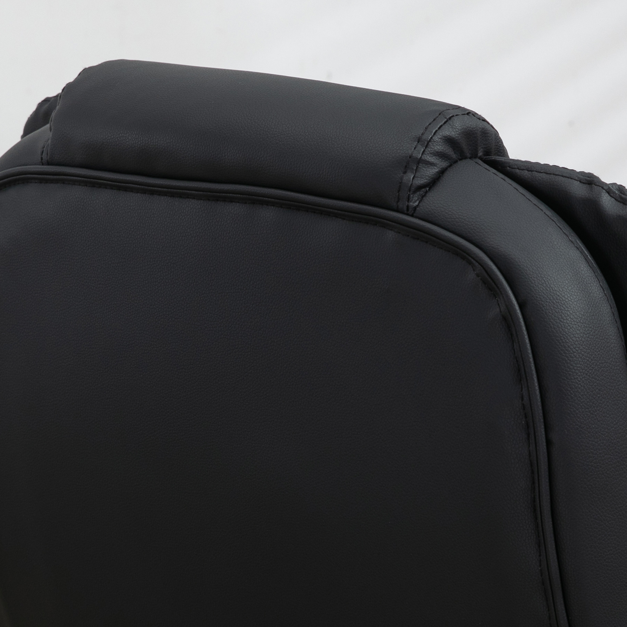 Massagesessel Bürostuhl, Chefsessel mit 6-Punkt-Vibrationsmassage und Wärmefunktion, drehbar Gaming-Stuhl, Kunstleder, 70 x 70 x 111-121 cm, Schwarz