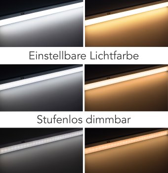 LED Unterbauleuchte "Delgada 380 CCT", 230V, 38cm, IR-Sensor, 3000k - 6500k