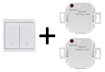 Funk Starter-Set No.4 "Pilota Casa", 2-fach Wandschalter + 2x UP Empfänger