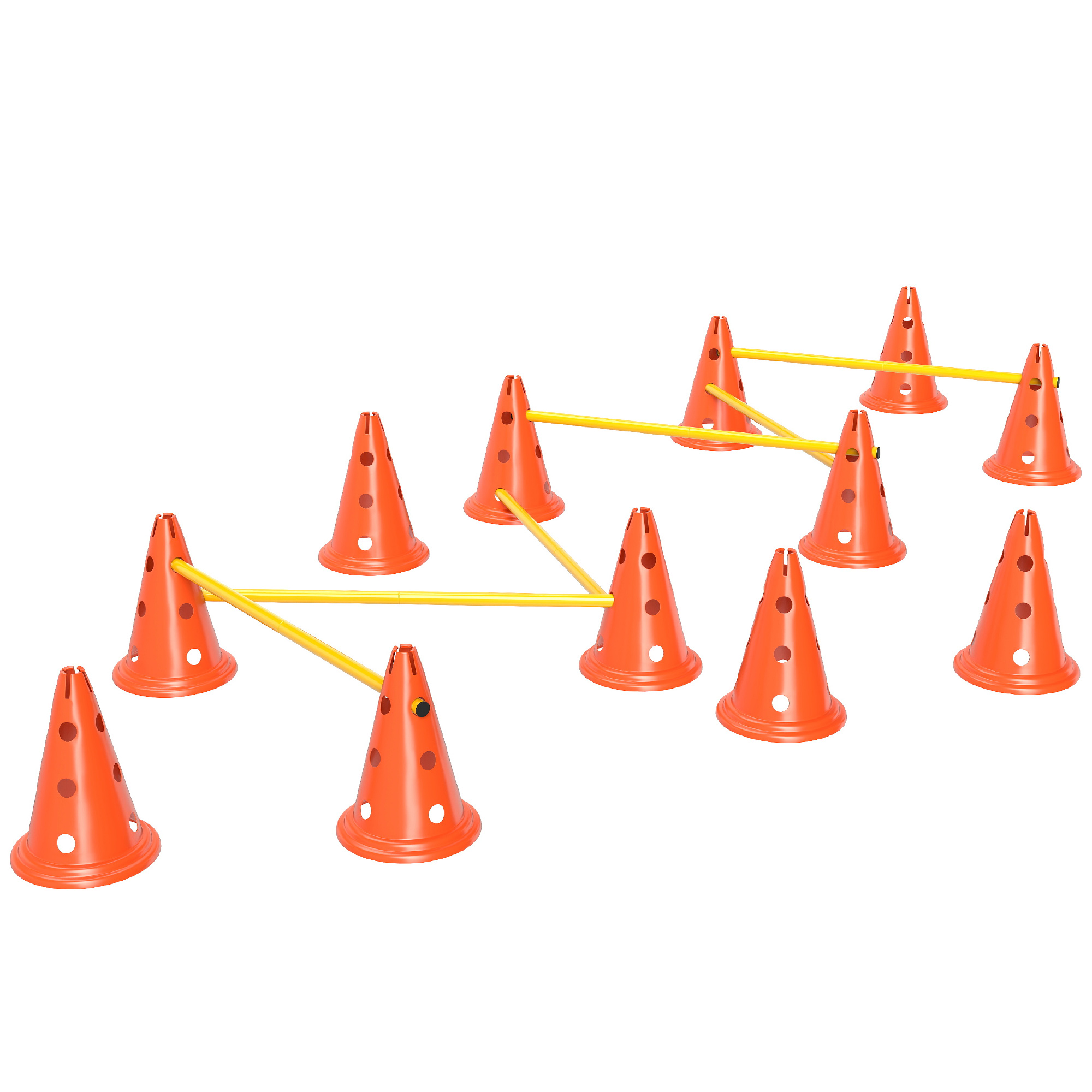 Agility Set Hunde 6-teiliges Agility-Ausrüstung für Hundetraining Steckhürdenset mit 12 Kegel 6 Hürden Tragetasche