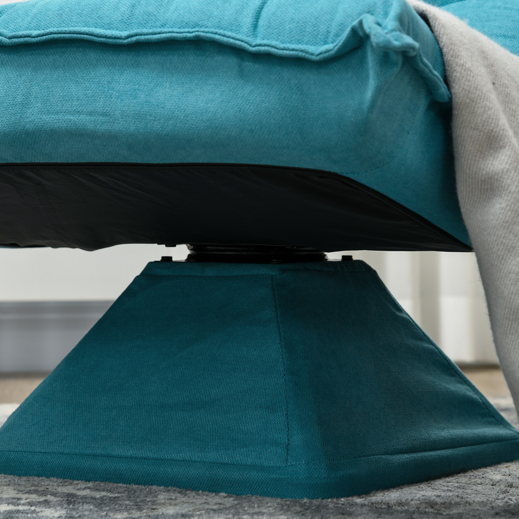 Relaxsessel Lesesessel, drehbar, Samtoptik, 62 cm x 70 cm x 95 cm, Blau