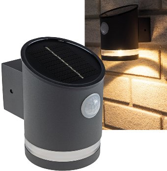 LED Solar Wandleuchte "SWL 119-A", PIR Bewegungsmelder, IP44, anthrazit LED Solar Wandleuchte "SWL 119-A", PIR Bewegungsmelder, IP44, anthrazit