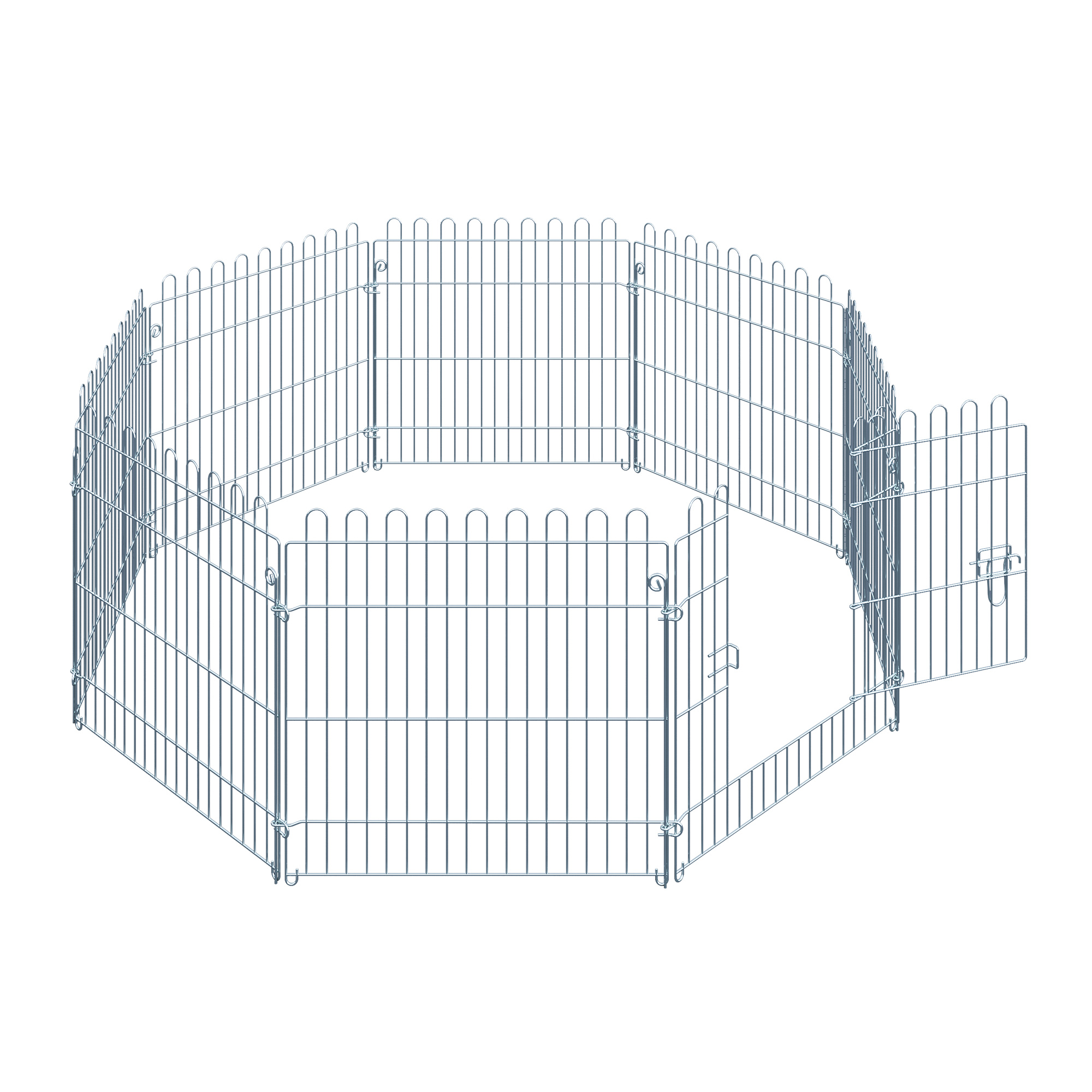 Freilaufgehege Welpenauslauf Welpenzaun Laufstall Welpengitter für Tiere 8-teilig B63 x H60 cm