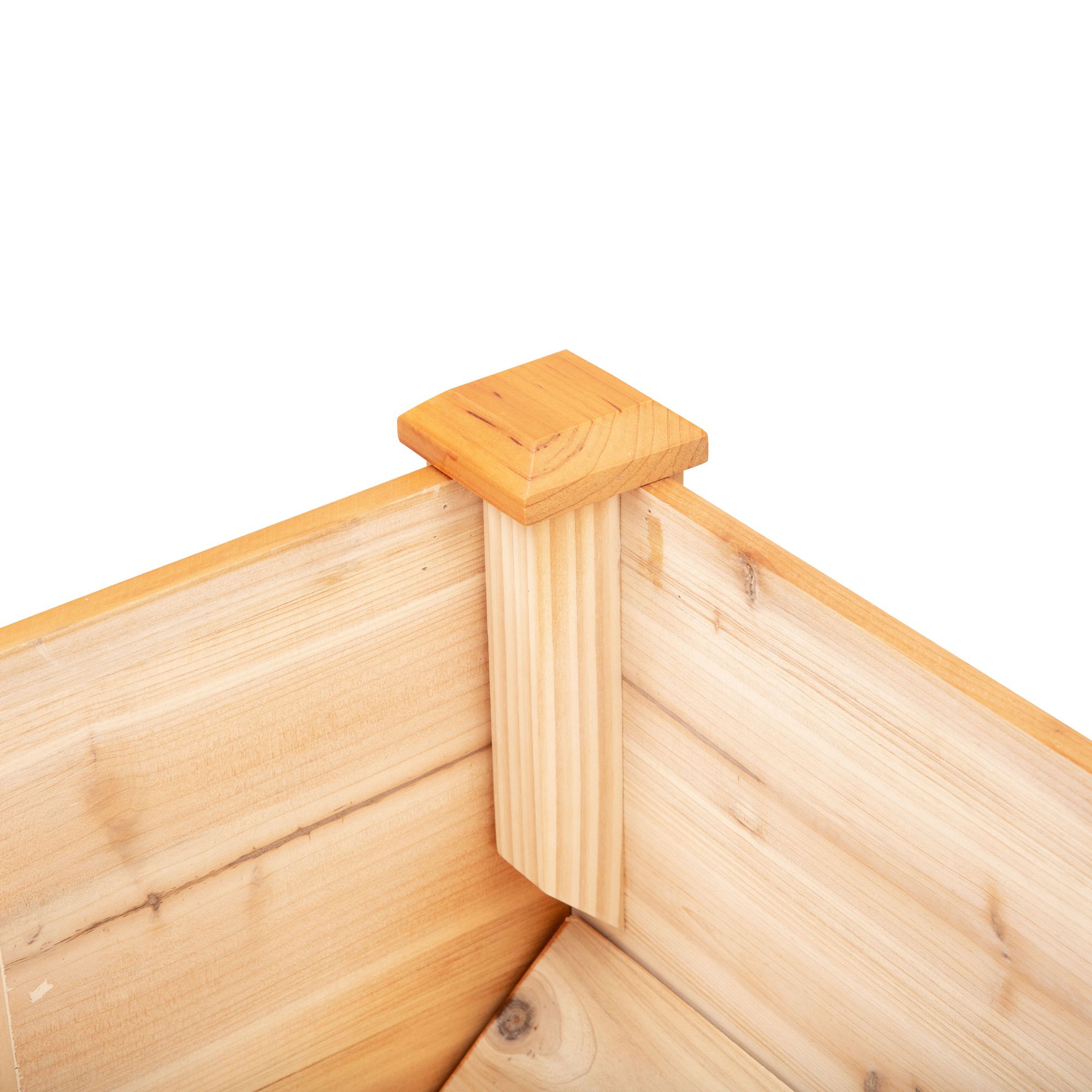 Hochbeet aus Holz Kräuterbeet Pflanzkasten mit Abflussloch Haken Blumenkasten mit Füßen Massivholz Natur 120 x 60 x 81 cm