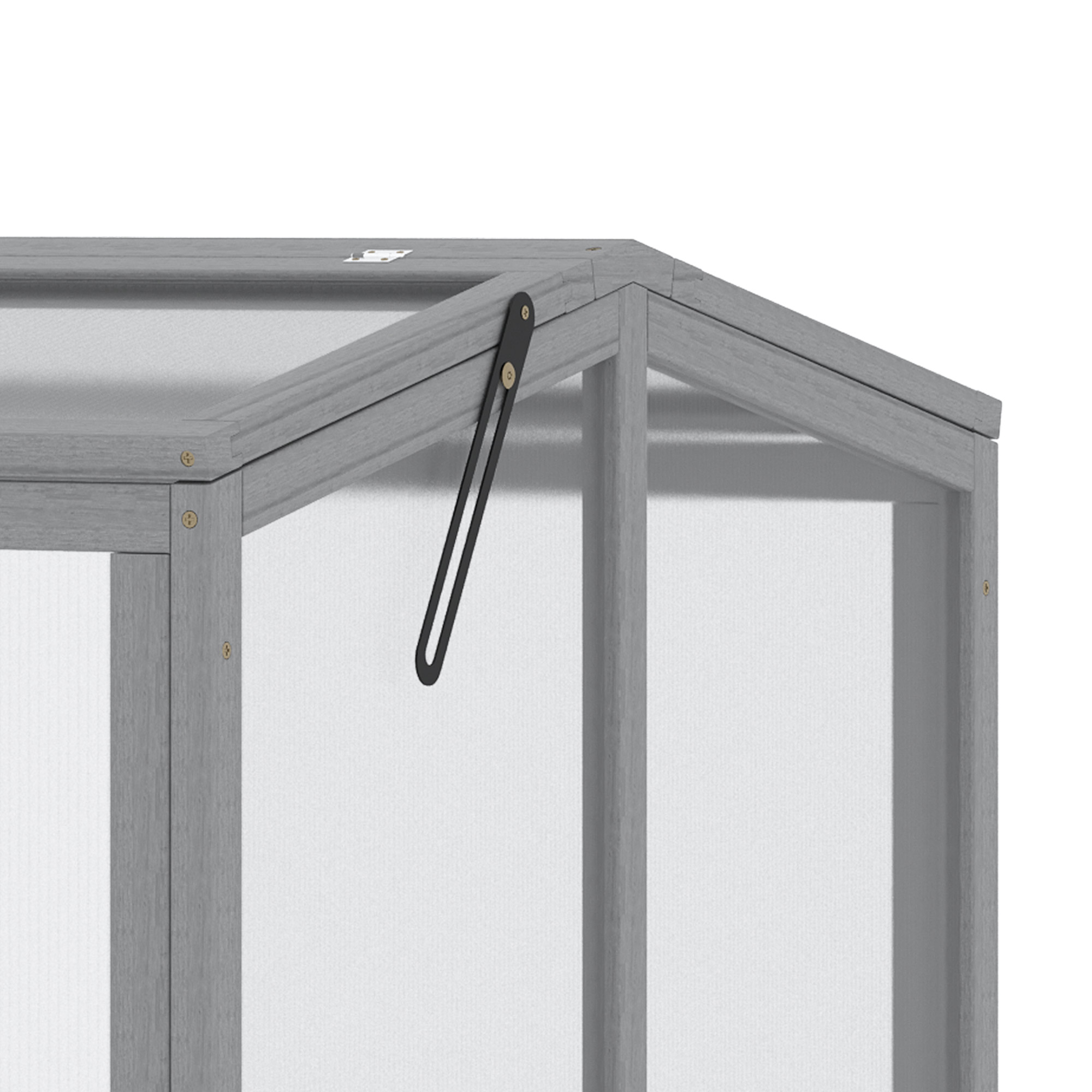 Frühbeet Treibhaus Gewächshaus Frühbeetkasten Pflanzenbeet mit Abdeckung aus Holz und Polycarbonat wetterfest Hellgrau 90 x 80 x 58 cm