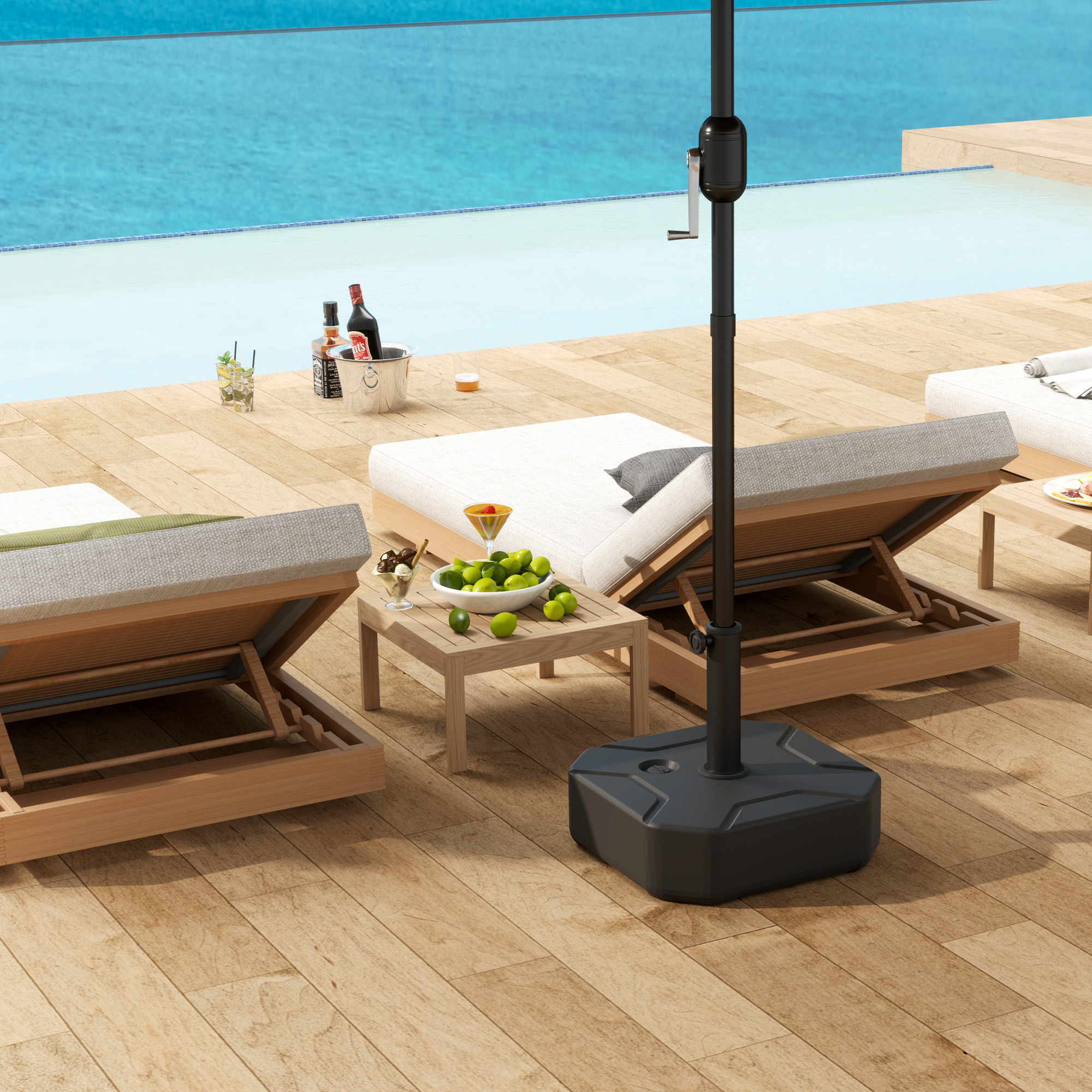 Sonnenschirmständer bis 25 kg befüllbar Schirmständer, Quadratisch Schirmhalter Ständer für Sonnenschirm 38/48mm